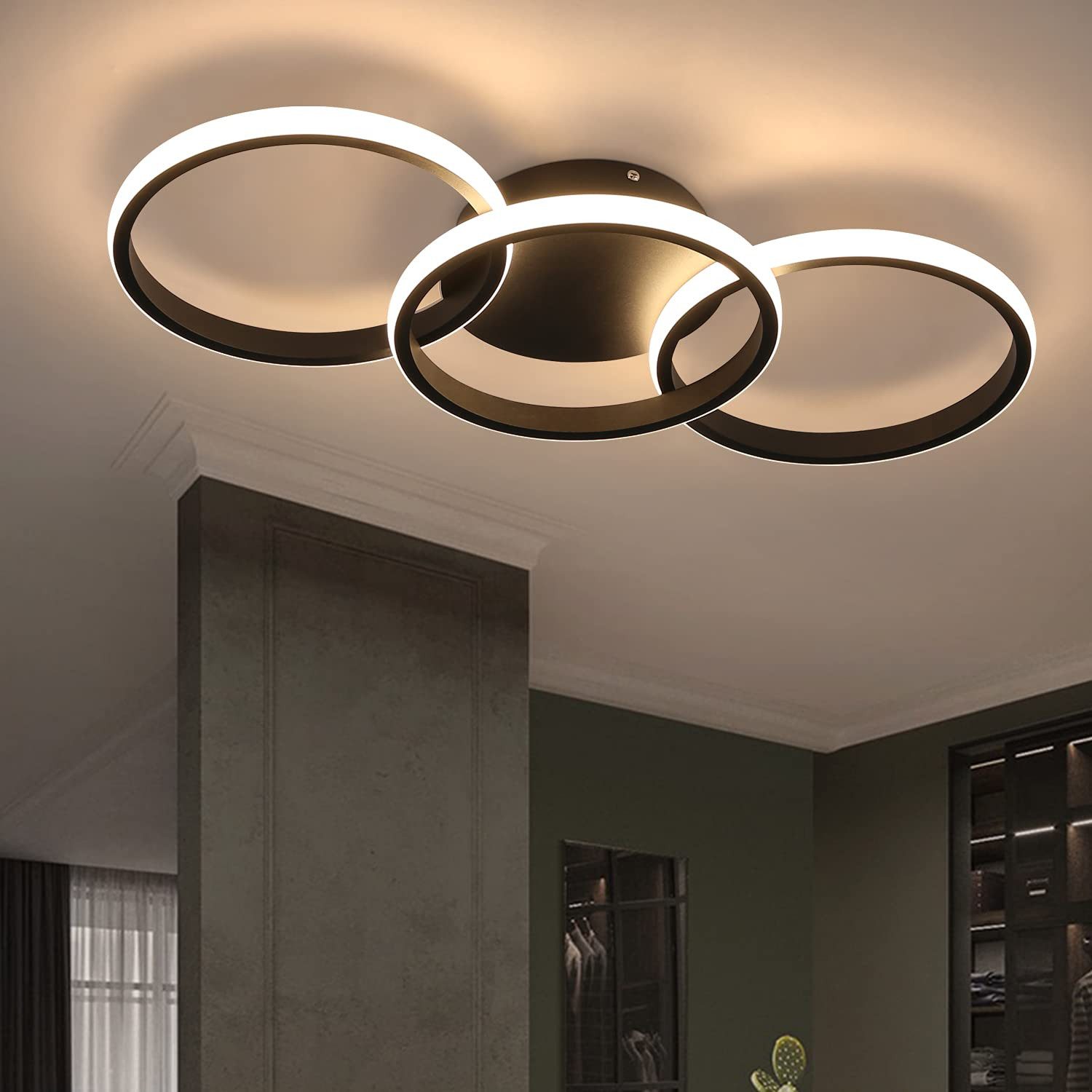 Nettlife LED Deckenleuchte Wohnzimmer 3 Ringe günstig online kaufen