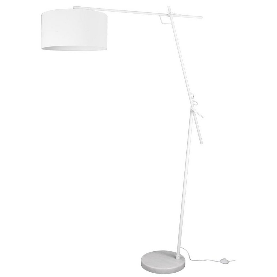 LED-Stehlampe Jaileen Schirm Stoff Weiß Leselicht Leuchte Wohnzimmer Lindby E27