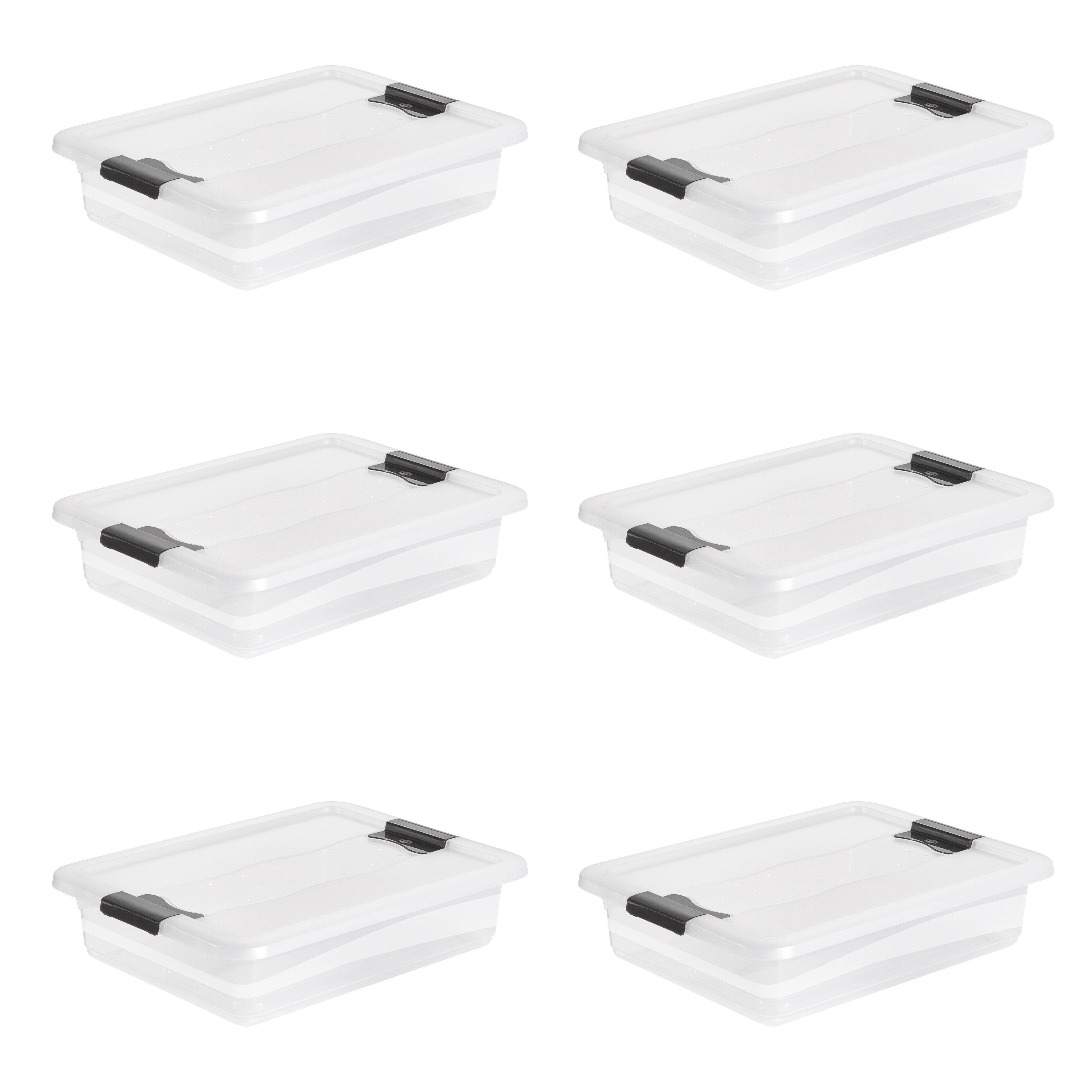 keeeper Aufbewahrungsbox Cornelia, 6er Set, 7 L, 39,5 x 29,5 x 9,5 cm (Set, 6 St), durch Clips verschließbar, Griffe am Boden