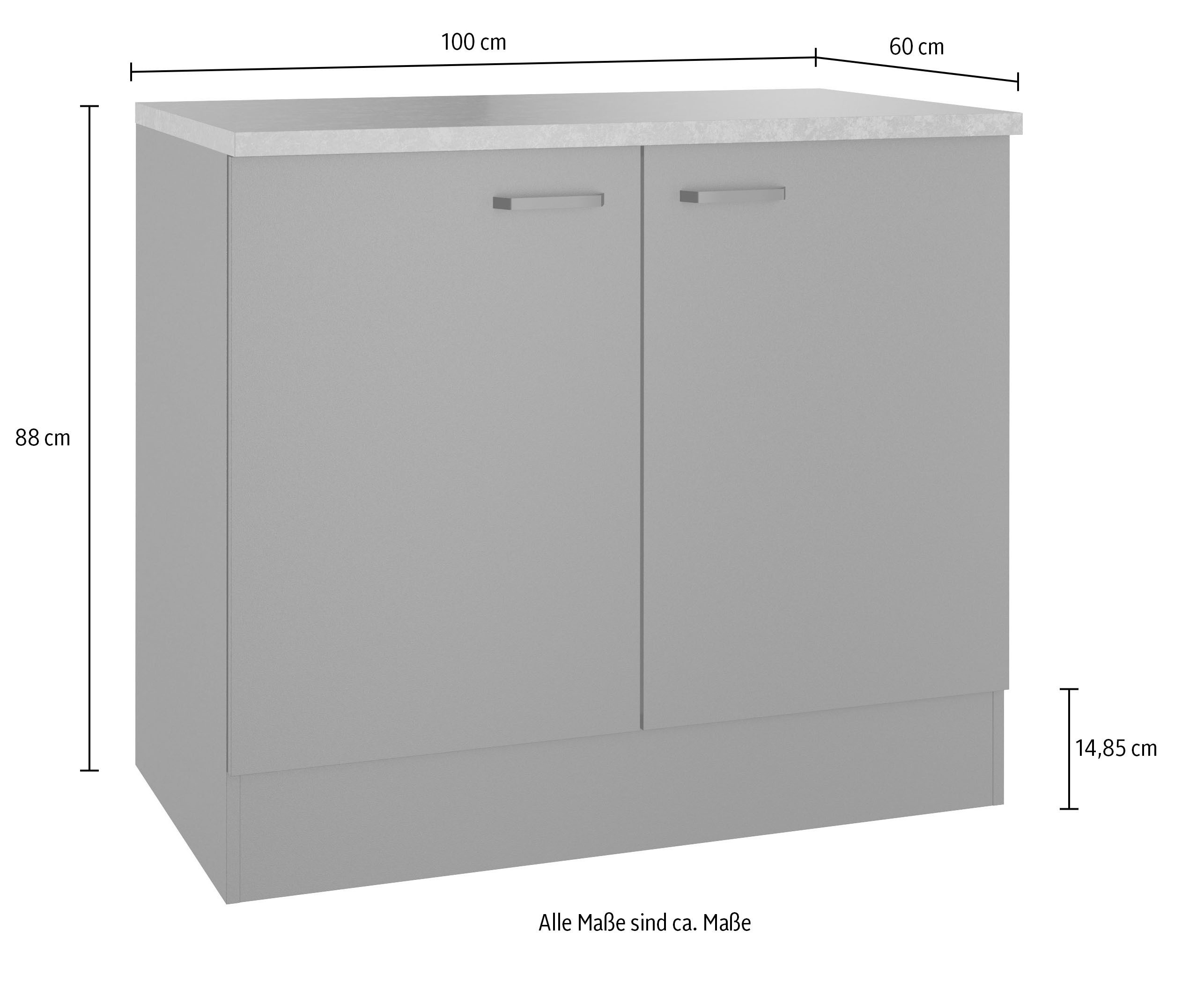 OPTIFIT Spülenschrank OPTImulti Breite 100 cm, Tiefe 60 cm, mit 2 Türen, inkl. Arbeitsplatte – Bild 4 von 4