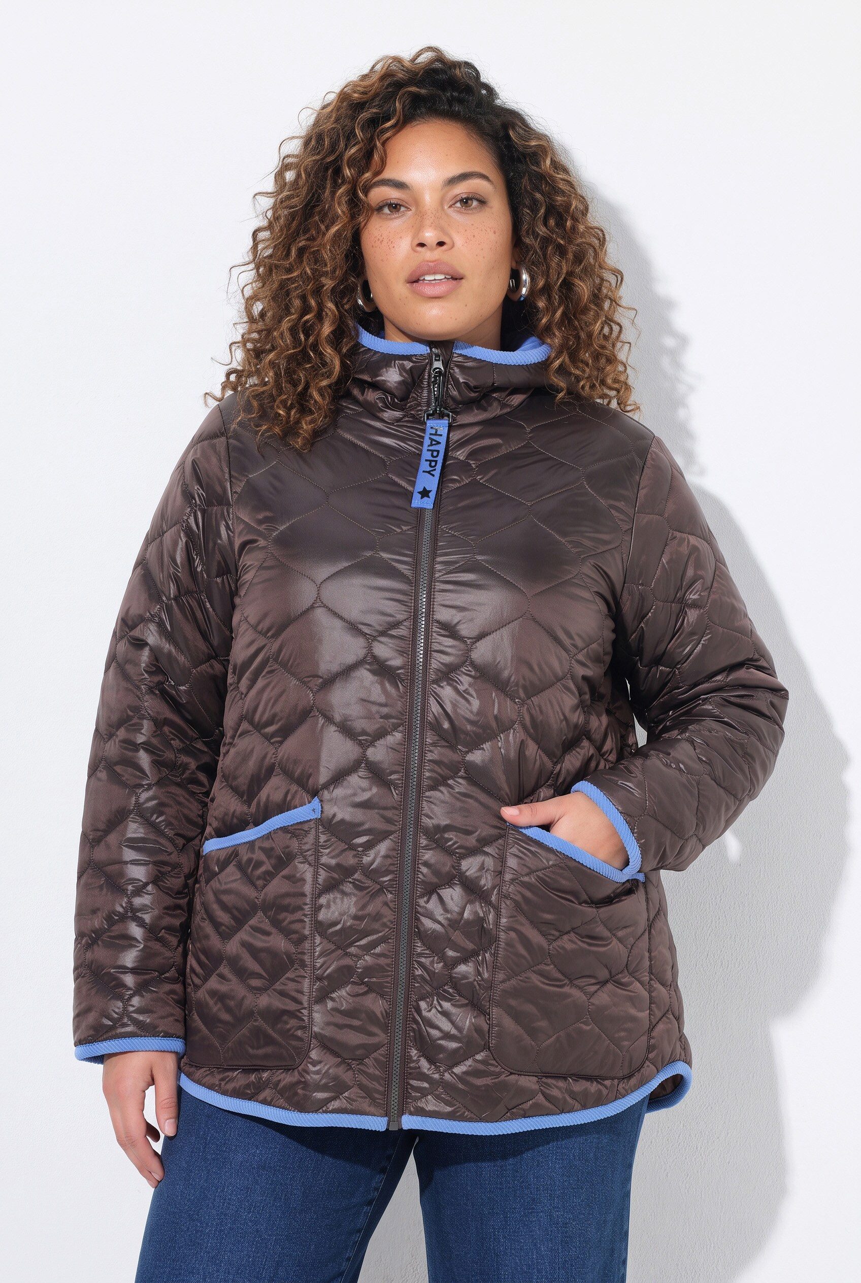 Angel of Style Steppjacke Steppjacke Cord-Einfassungen Kapuze