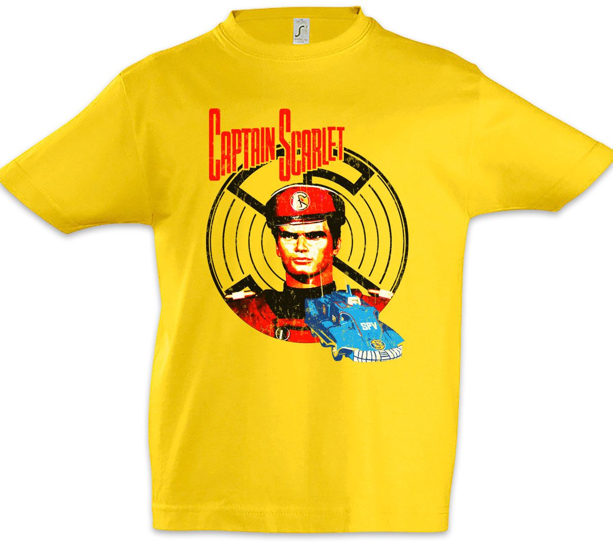 Print-Shirt Captain Scarlet Kinder T-Shirt Mysterons Scarlet Blue Colonel White
