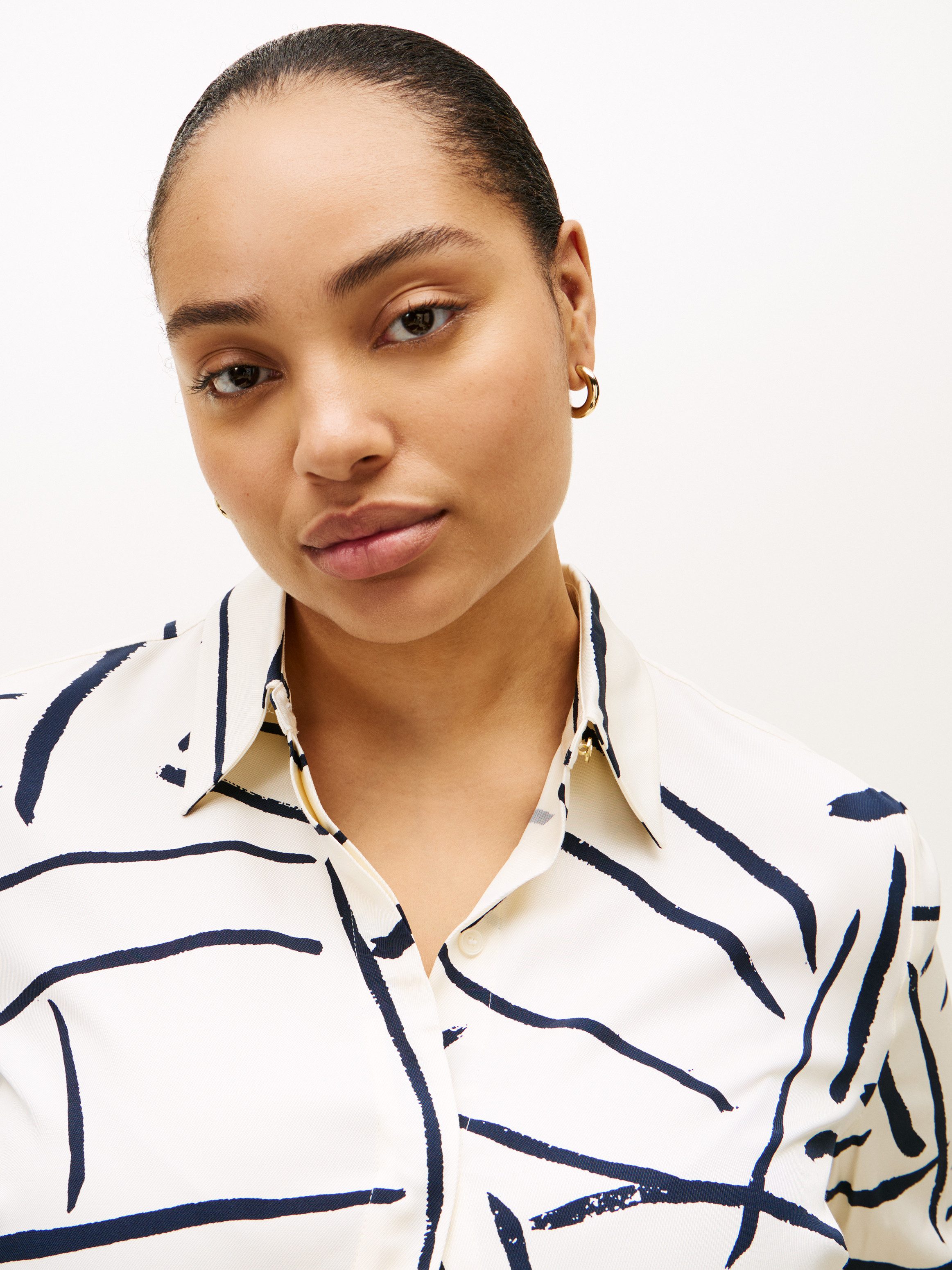 Tommy Hilfiger Curve Hemdbluse CRV VIS TWILL BUTTON UP SHIRT in großen Größen