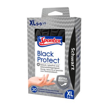 SPONTEX Einweghandschuhe Einmalhandschuhe Black Protect, Nitrilhandschuh, puderfrei (Spar-Set)