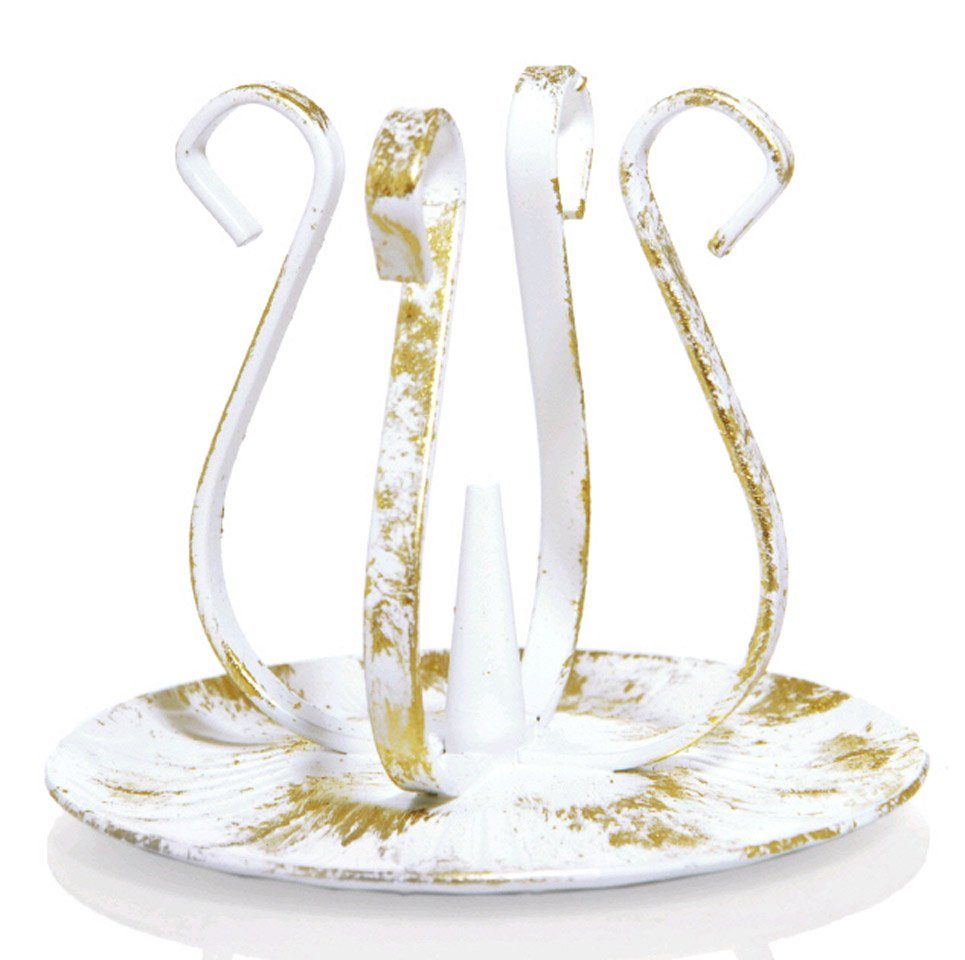 Wiedemann Kerzen Kerzenhalter Kerzenhalter weiß/gold (10-900)