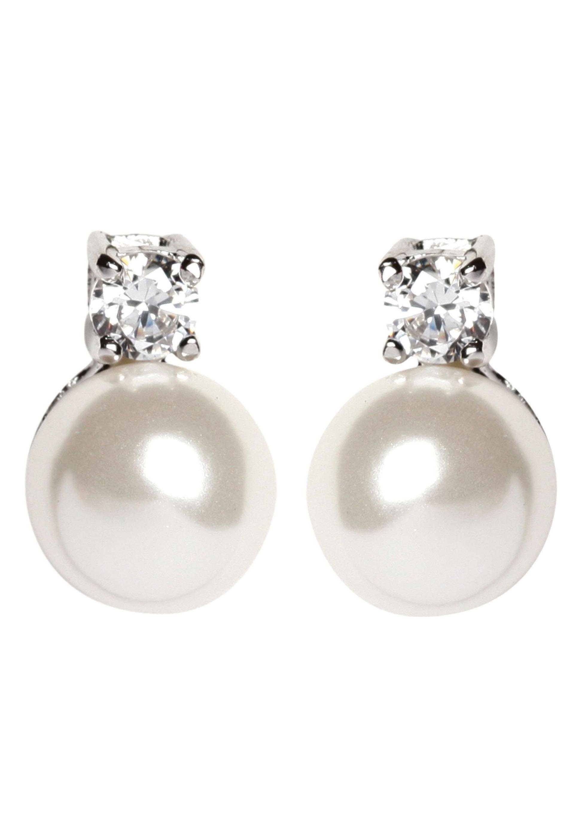 NANA KAY Paar Серьги-гвоздики Fashion Pearl, ST697, mit Zirkonia (synth) - mit Muschelkernperle