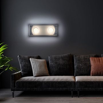 etc-shop LED Wandleuchte, Leuchtmittel inklusive, Warmweiß, Wandlampe Wandleuchte Flurleuchte LED Glas Wohnzimmerlampe chrom 2x