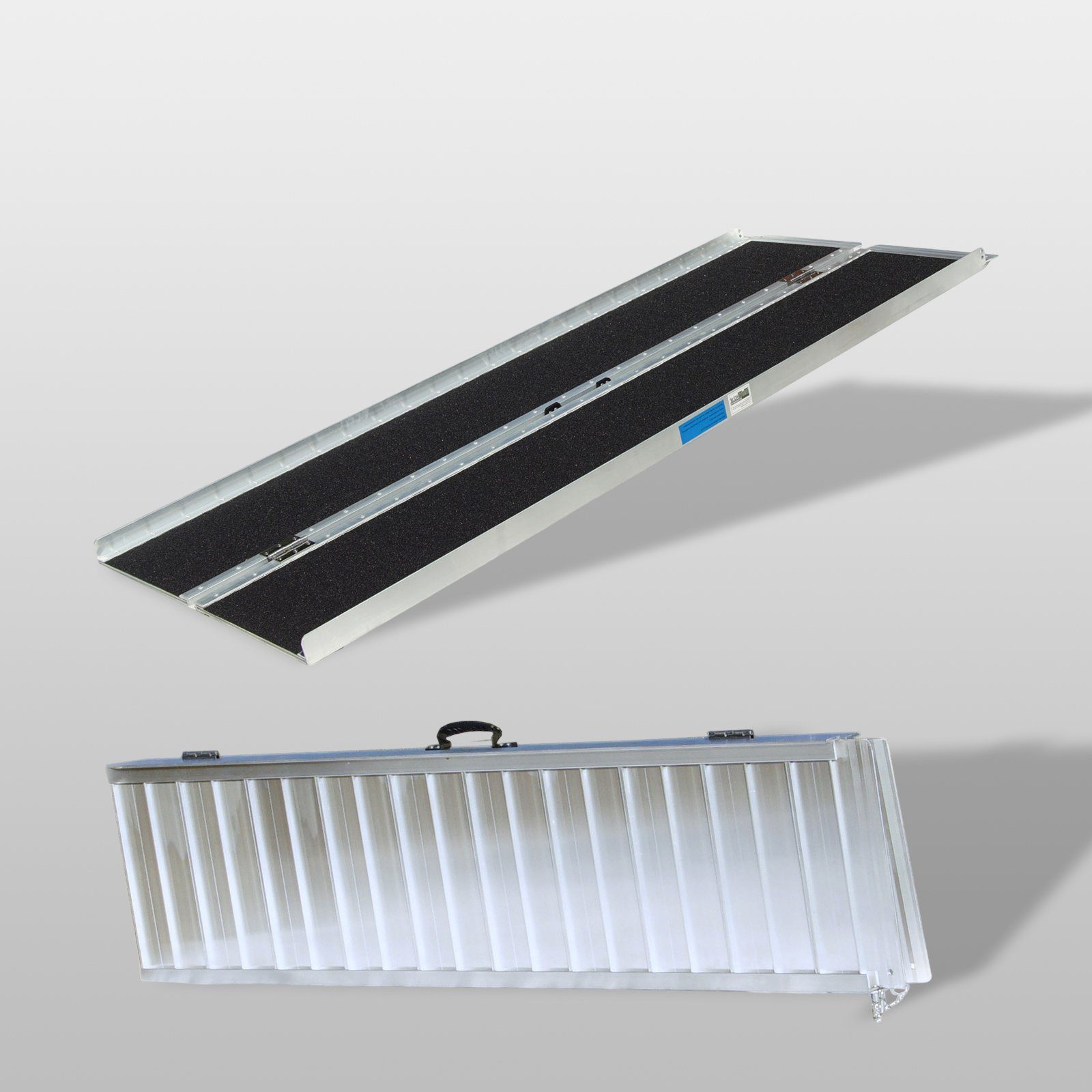 Auffahrrampe Rollstuhlrampe klappbar 184cm Traglast 272 kg Alu grau schwarz