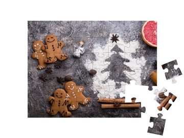 puzzleYOU Puzzle Weihnachtsbäckerei: Lebkuchenmänner, 48 Puzzleteile, puzzleYOU-Kollektionen Weihnachten