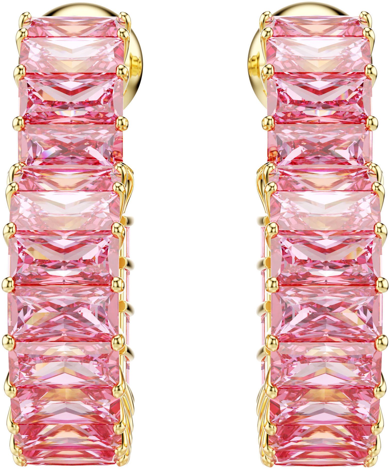 Swarovski Paar Creolen Schmuck Geschenk Matrix Ohrringe Herz, mit Swarovski® Zirkonia (synth) - Einhänger abnehmbar