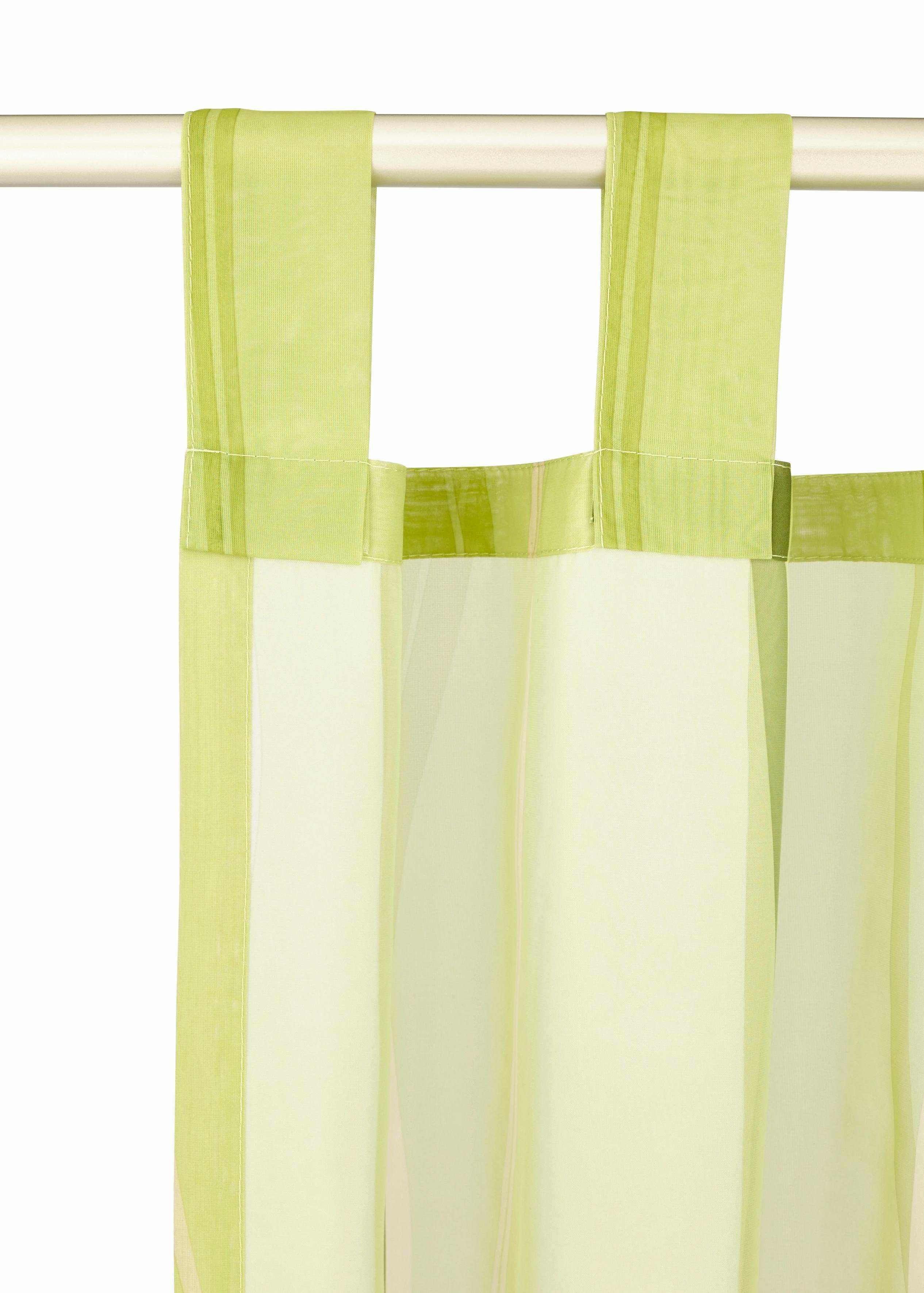 Gardine Dimona, my home, Voile, transparent, Voile, 2er-Set, Wellen (2 Schlaufen St), Polyester, grün