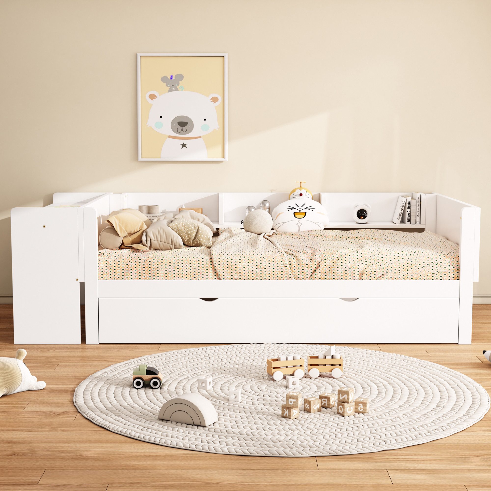 OKWISH Kinderbett mit Schreibtisch, Jugendbett Daybett günstig online kaufen