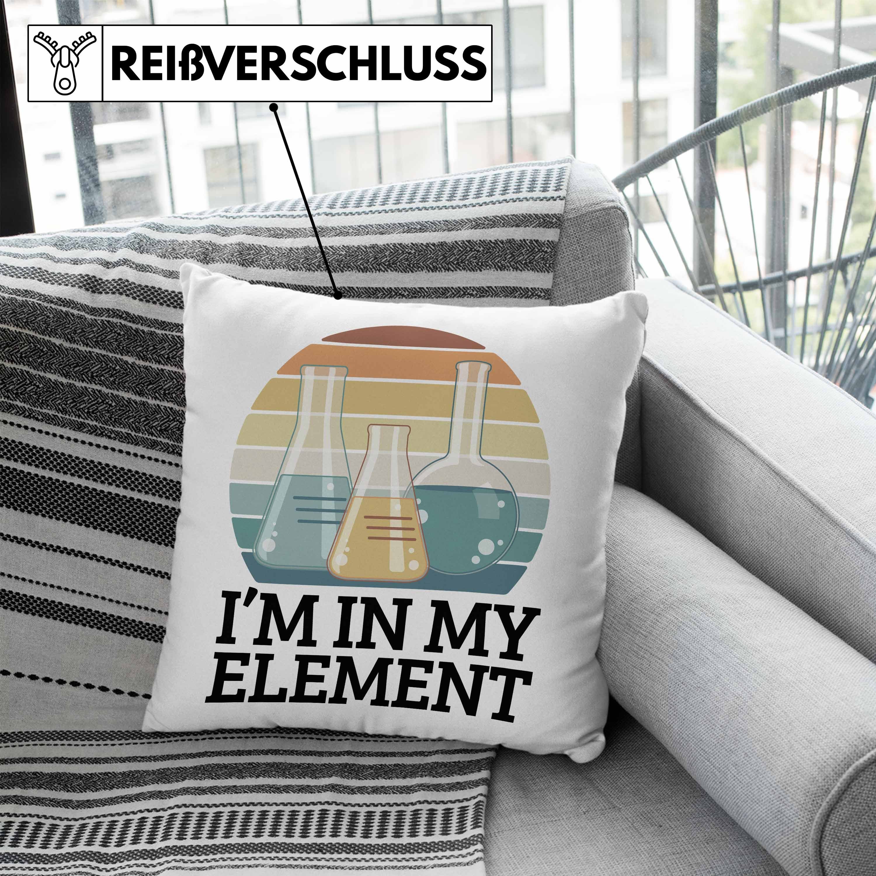 Geschenk In Kissen - Chemiker Element Dekokissen Füllung Blau mit I'm 40x40 Dekokissen My Trendation Spruch Geschenkiee Trendation Chemie-Student