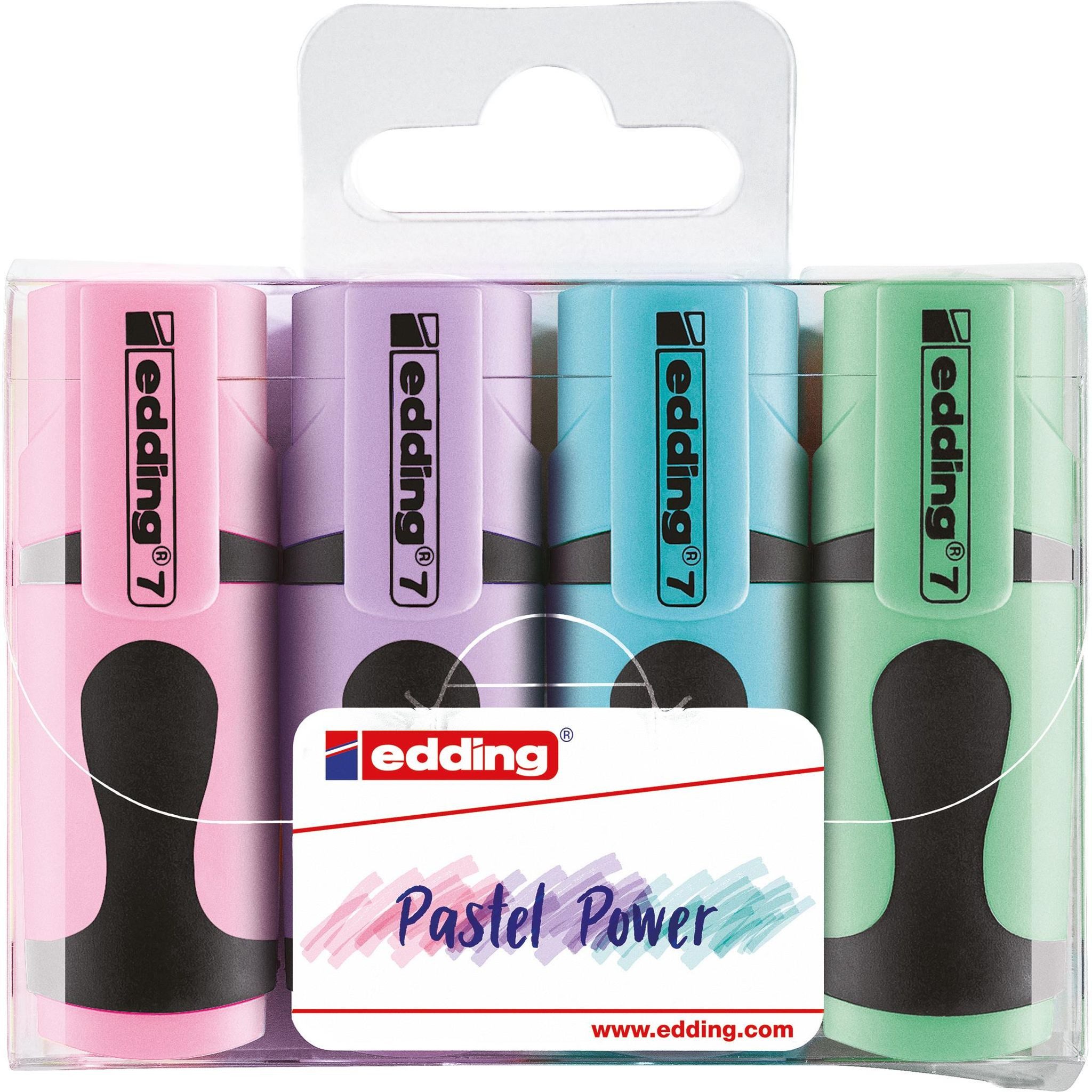 edding Marker Edding Mini Textmarker 7 4er-Set sortiert pastellfarben