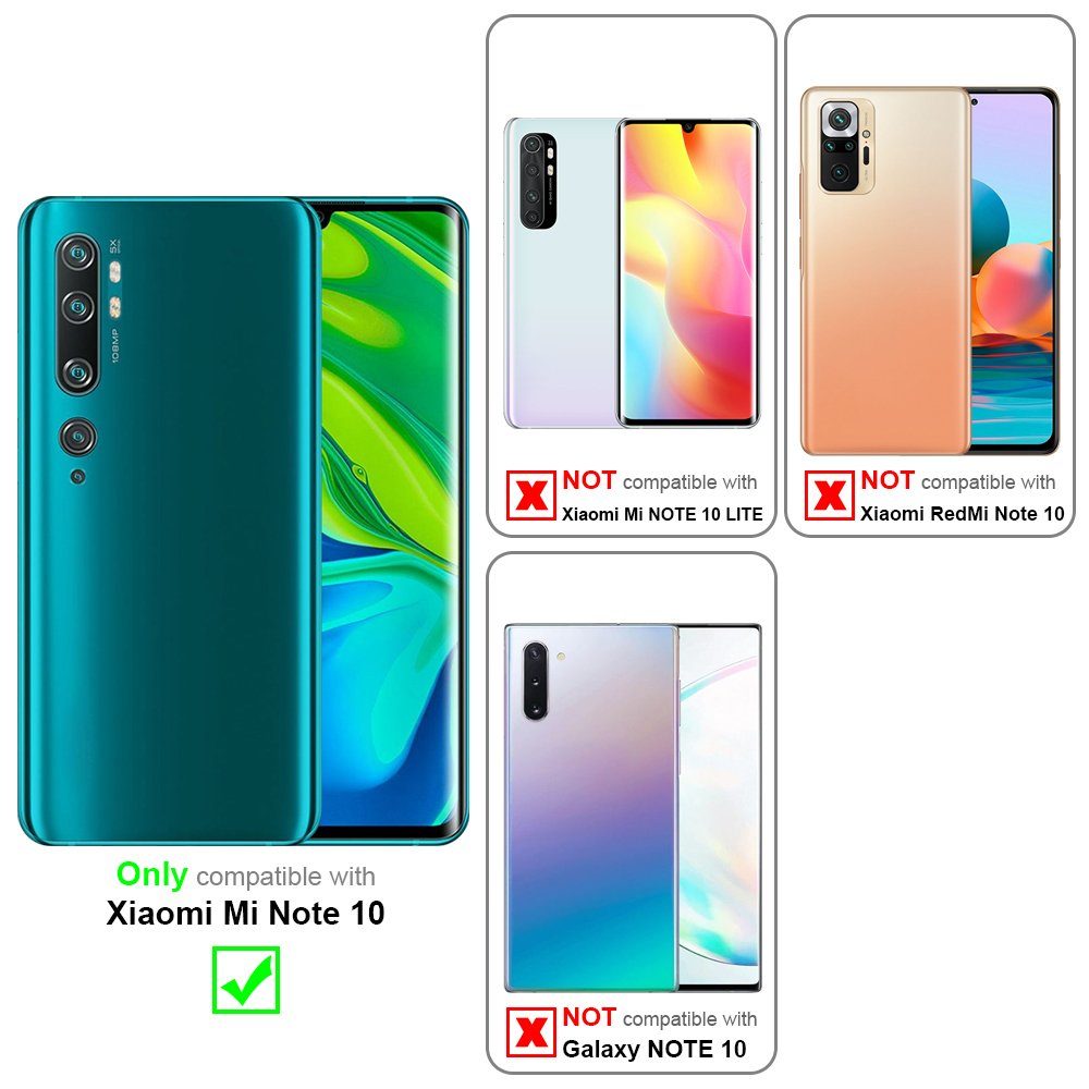 Cadorabo Handyhülle für Xiaomi Mi NOTE 10 Hülle Xiaomi Mi NOTE 10, Hülle Schutzhülle mit Standfunktion, Magnetverschluss und Kartenfach