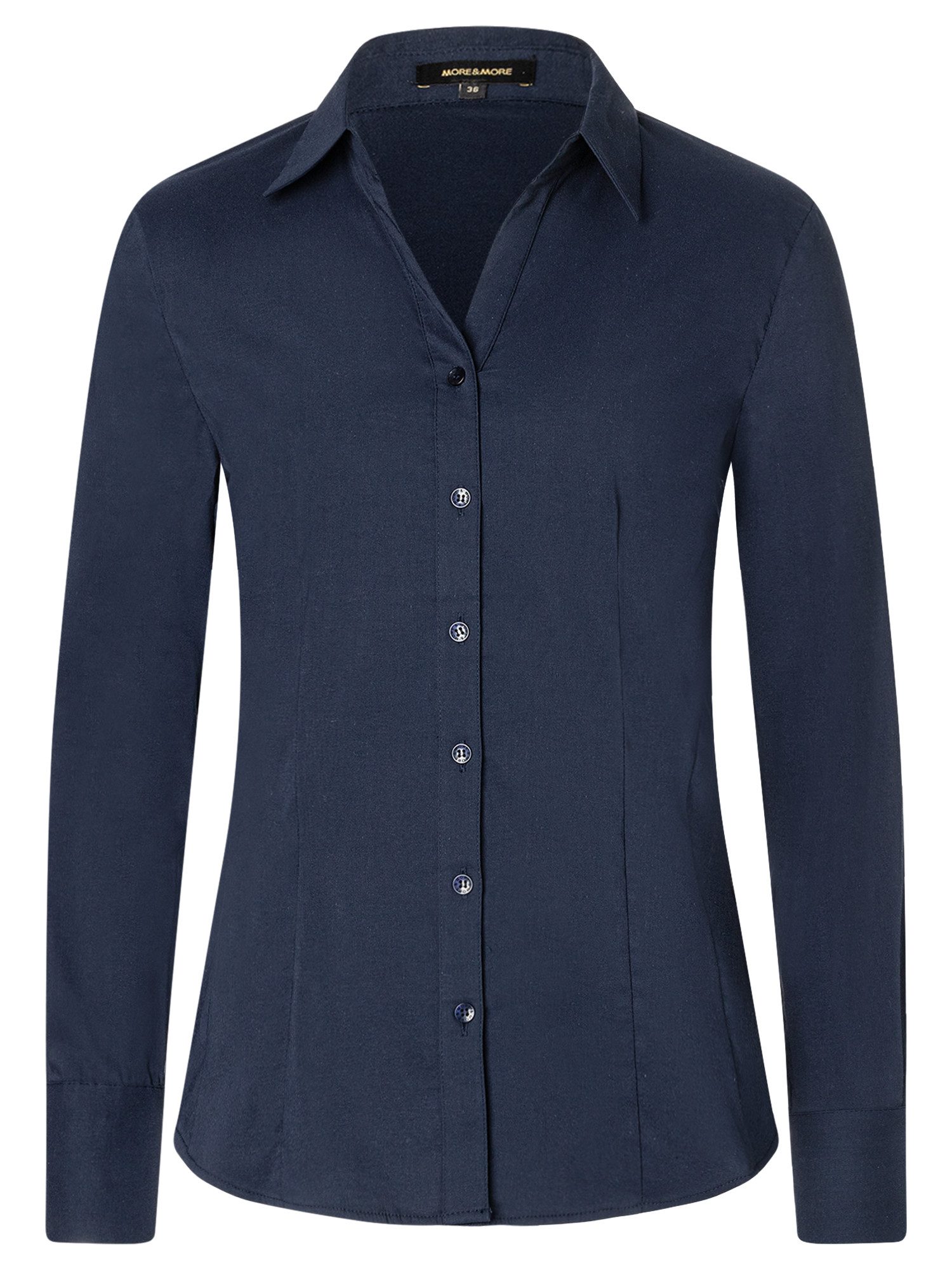 MORE&MORE Langarmbluse klassische Business-Stretchbluse