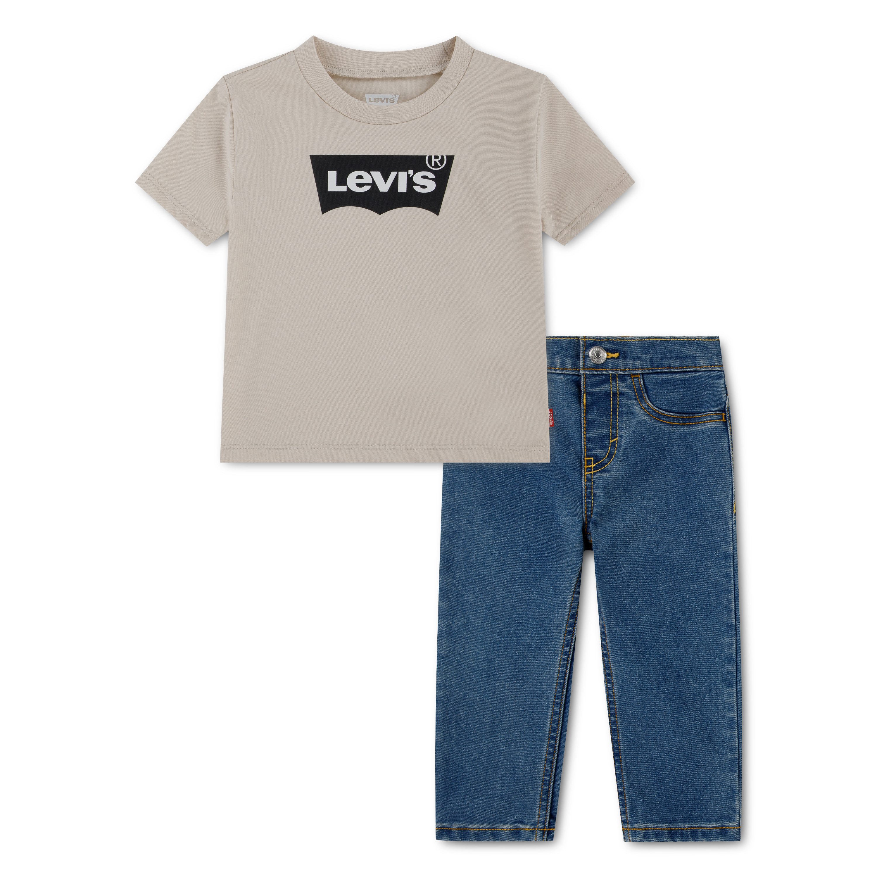 Levi's® Kids Shirt & Hose LVB CORE TEE & DENIM PANT SET (Set, 2-tlg., T-Shirt & Jeans) T-Shirt mit Logoprint