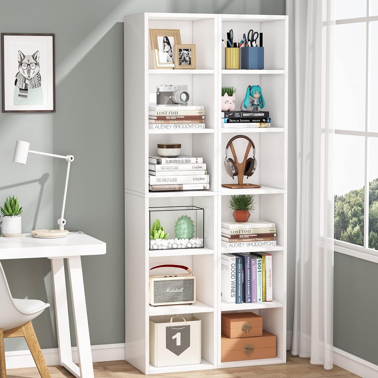 Tribesigns Bücherregal 180cm schmales Bücherregal, 6 günstig online kaufen