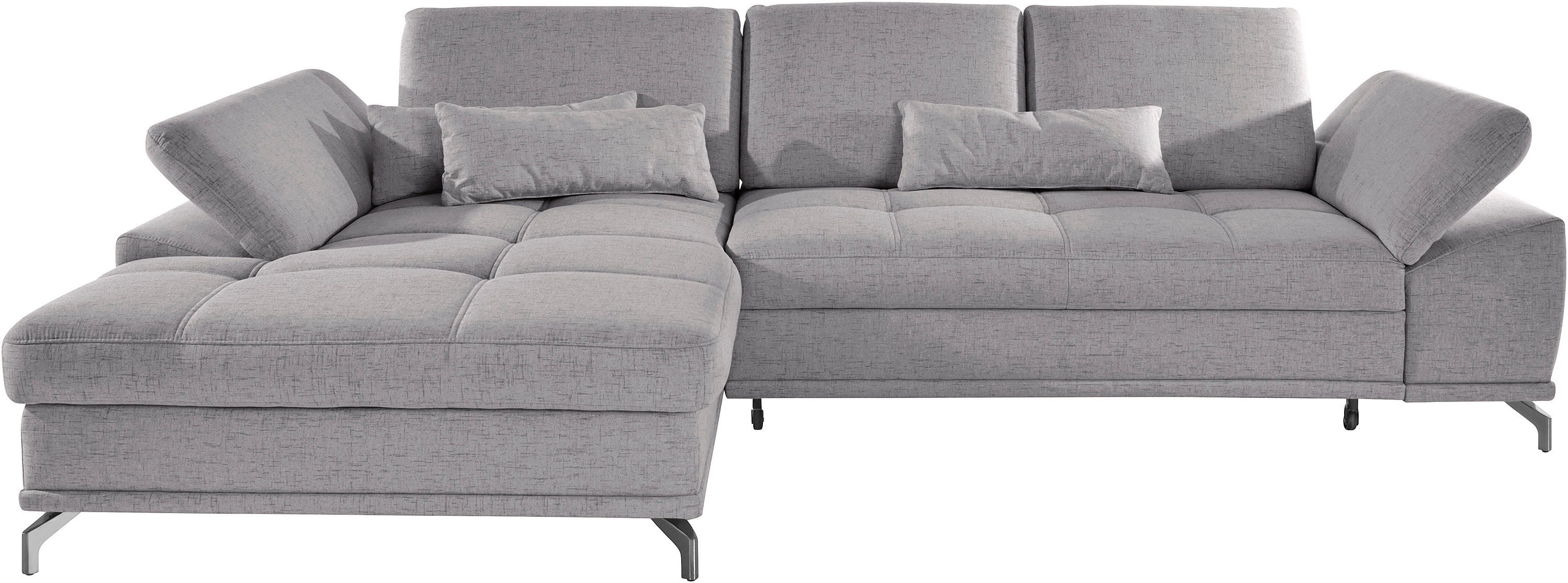 OTTO home Ecksofa Costello L-Form, B: 301cm, Sitztiefen & Armteilverstellung, Federkern, 3 Nierenkissen, optional Schlaffunktion & Bettkasten