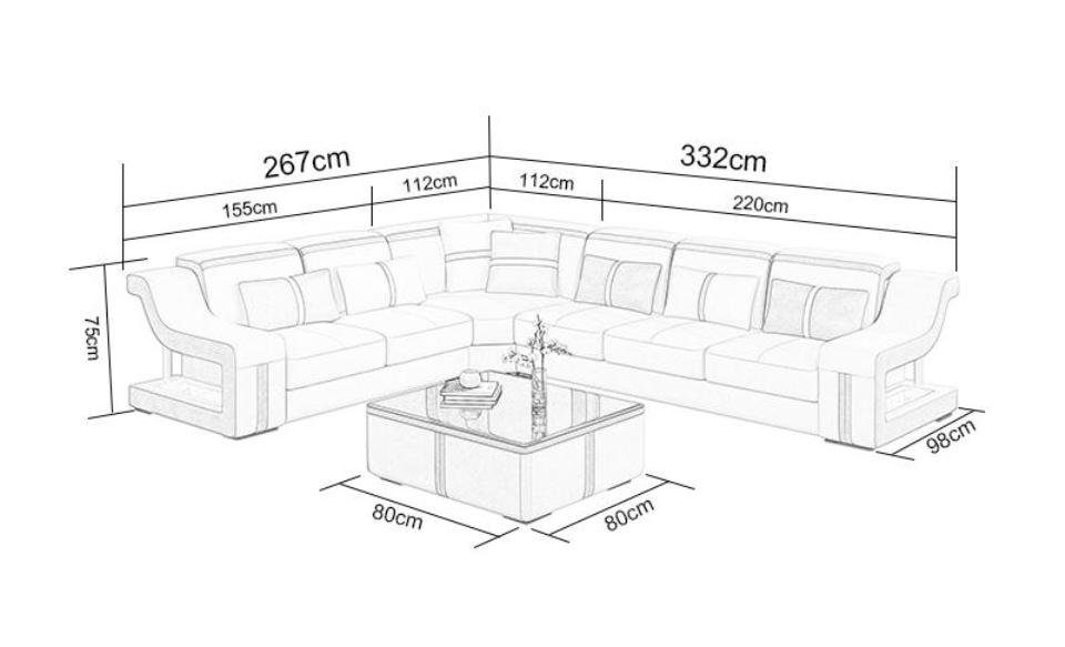 Design Couch Couchen Polster Sofa Ecksofa, Ecksofa JVmoebel Wohnlandschaft Leder Form L