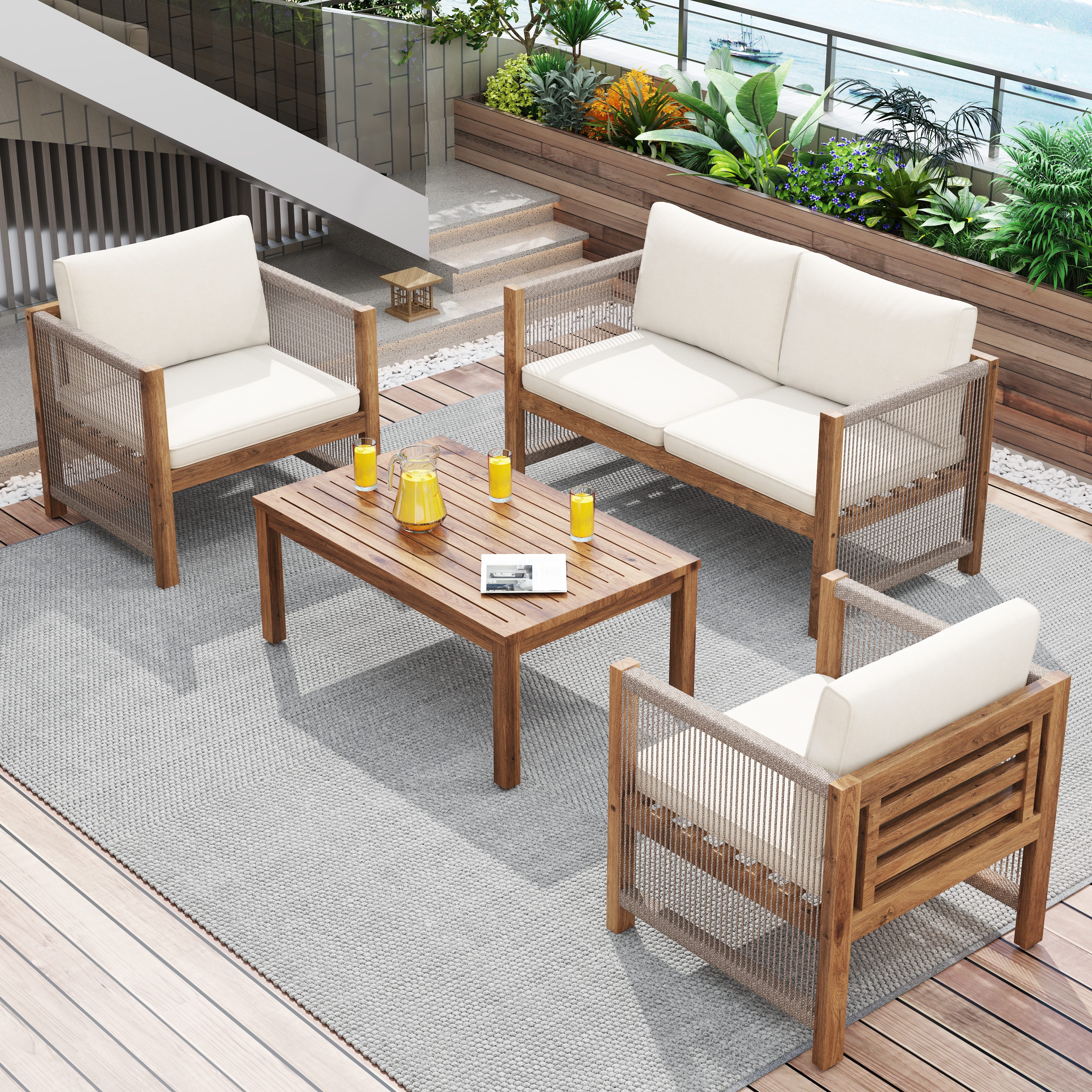 KLAM HOME Gartenlounge-Set Gartenmöbel Set mit günstig online kaufen