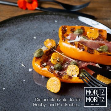 Moritz & Moritz Tafelservice Moritz & Moritz 6tlg Dinner Teller Anthrazit Geschirr Set Digital (6-tlg), 6 Personen, Speiseteller Geschirrset für 6 Personen