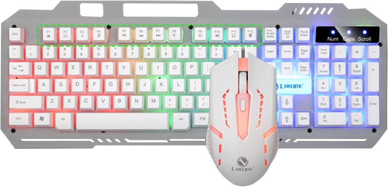 yozhiqu Kabelgebundenes Tastatur- und Mausset aus Metall. E-Sport-Bürospiele Gaming-Tastatur (Mechanisches Handgefühl, E-Sports Maus und Tastaturset mit Handyhalter)