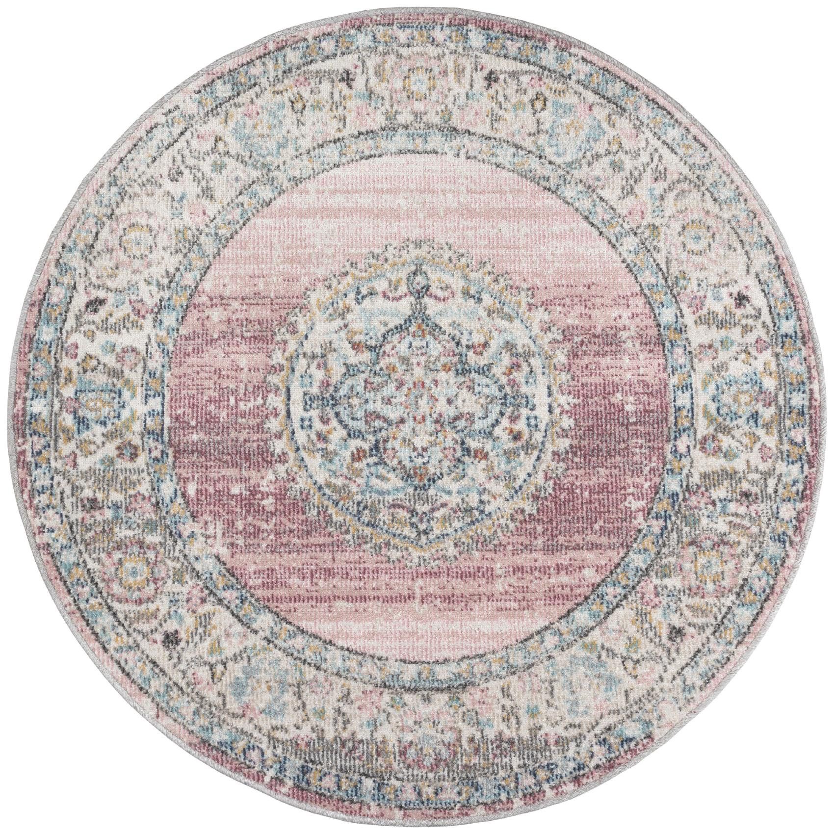 Floornovo Outdoorteppich In- & Outdoor Teppich Pink versch. Größen - rechteckig für die Terrass, rund, Terrassenteppich
