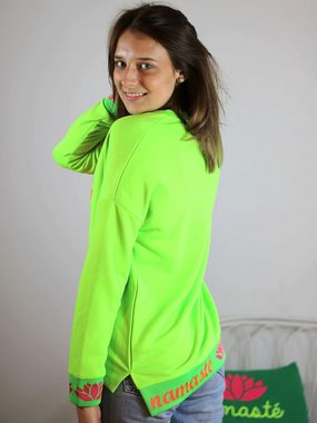 Miss Goodlife Sweatshirt V-Neck Sweater Namaste Neon Grün