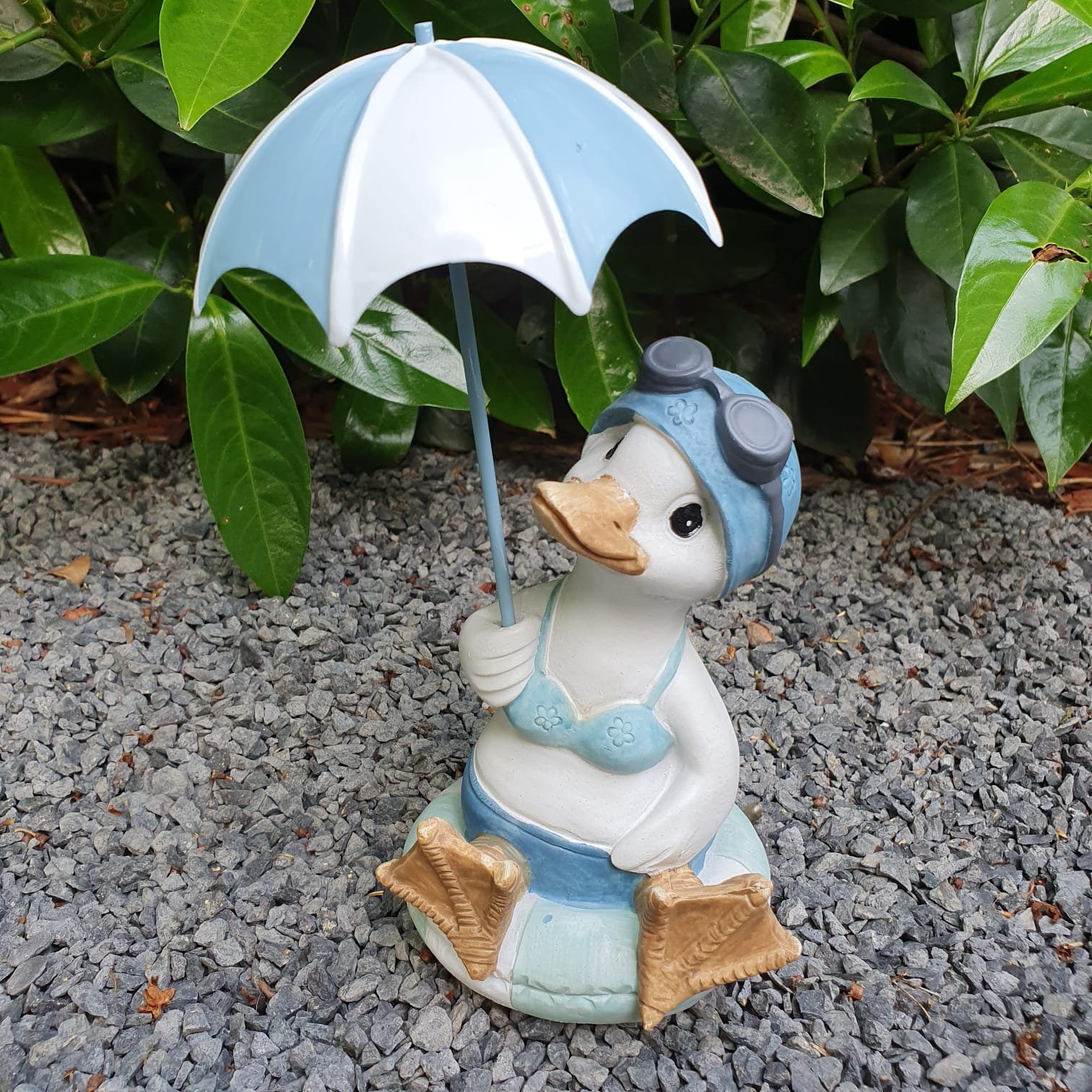 Aspinaworld Gartenfigur Enten Figur Schirm mit 11 cm