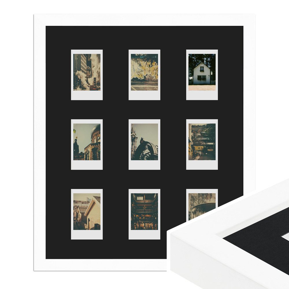 WANDStyle Bilderrahmen H960, für 9 Bilder, Modern im Instax Mini Format, Weiß