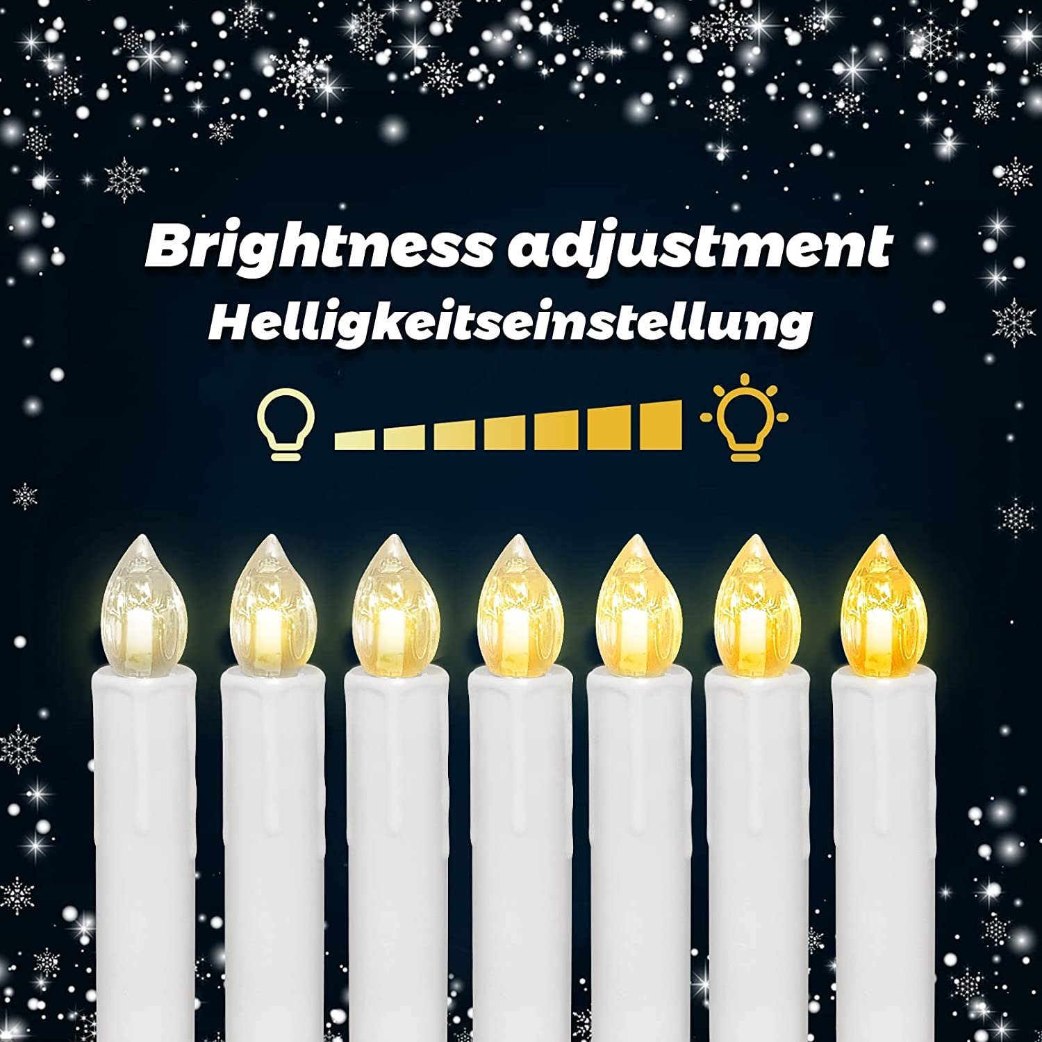 kabellos Gotoll LED Weihnachtskerzen 20er, Weihnachtsbaumkerzen Baumkerzen LED-Christbaumkerzen