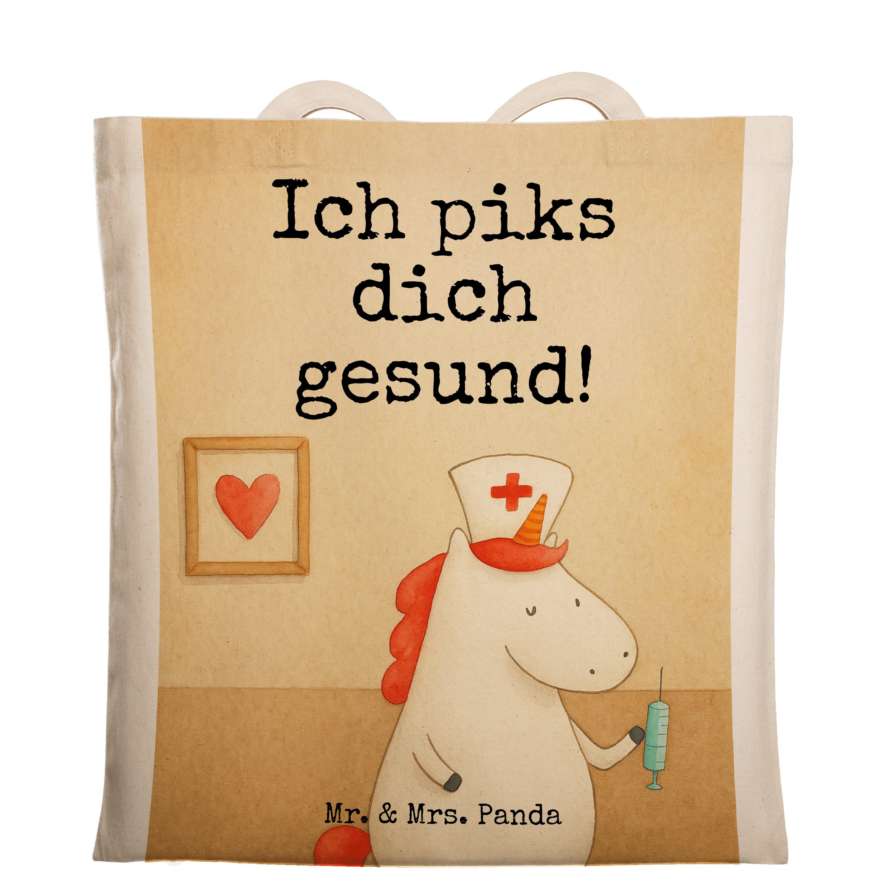 Tragetasche Einhorn Krankenschwester Design, Shopping Tasche, Weiß, Krankenpflege