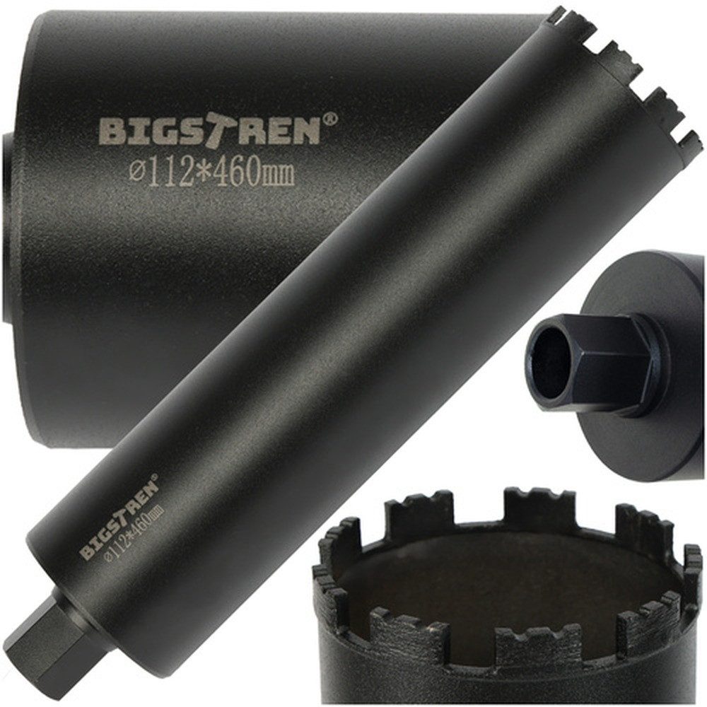 BIGSTREN Kernbohrer Diamant-Kernbohrer Lochsäge, Ø 112 mm, Spar-Set, 1-tlg., präzise Bohrungen, Hohe Stabilität und Widerstand gegen Hitze, Druck und Dauerbelastung