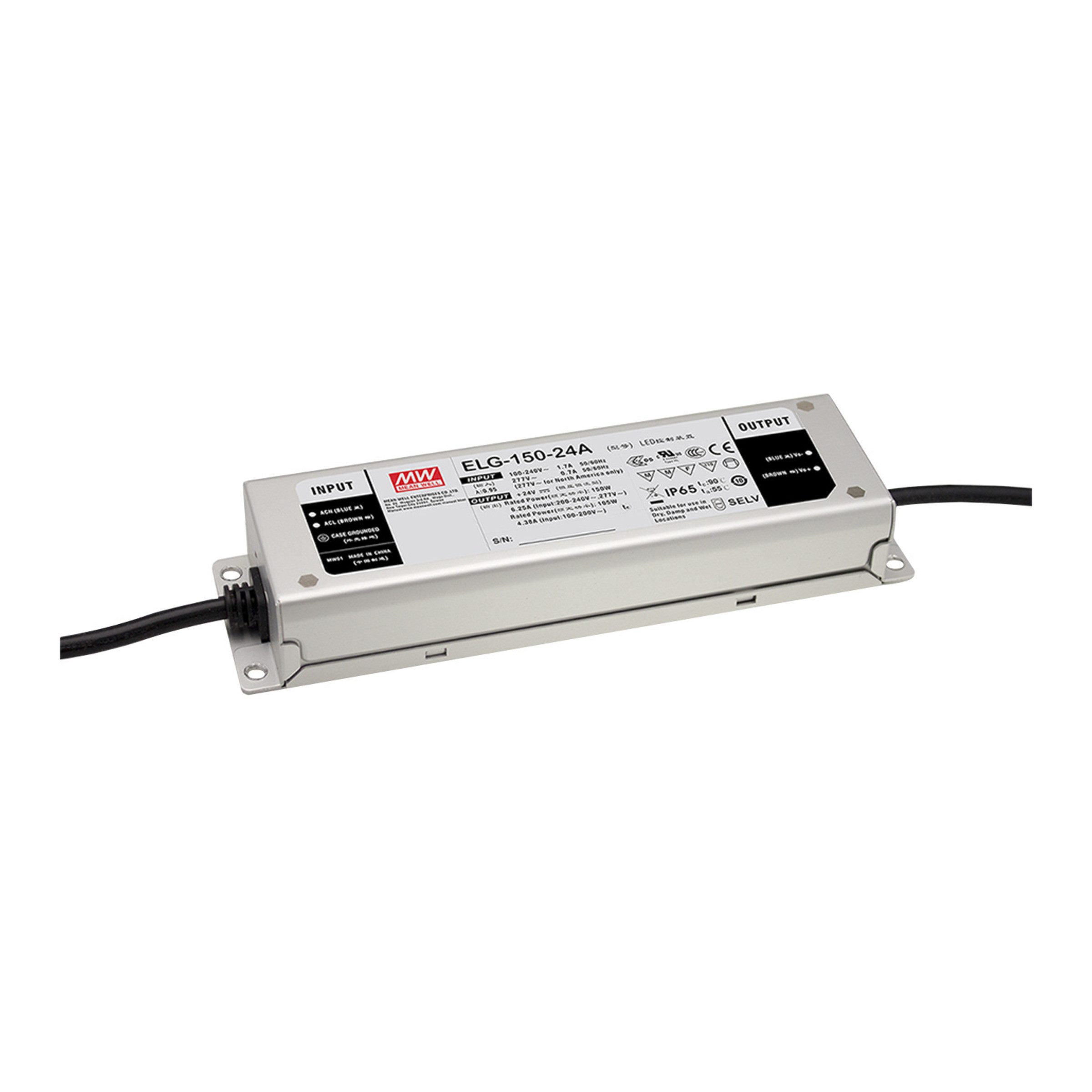"ELG-150-24A-3Y" 24V, Metall, 150W, IP65, L219xH35,5xB60cm LED Trafo