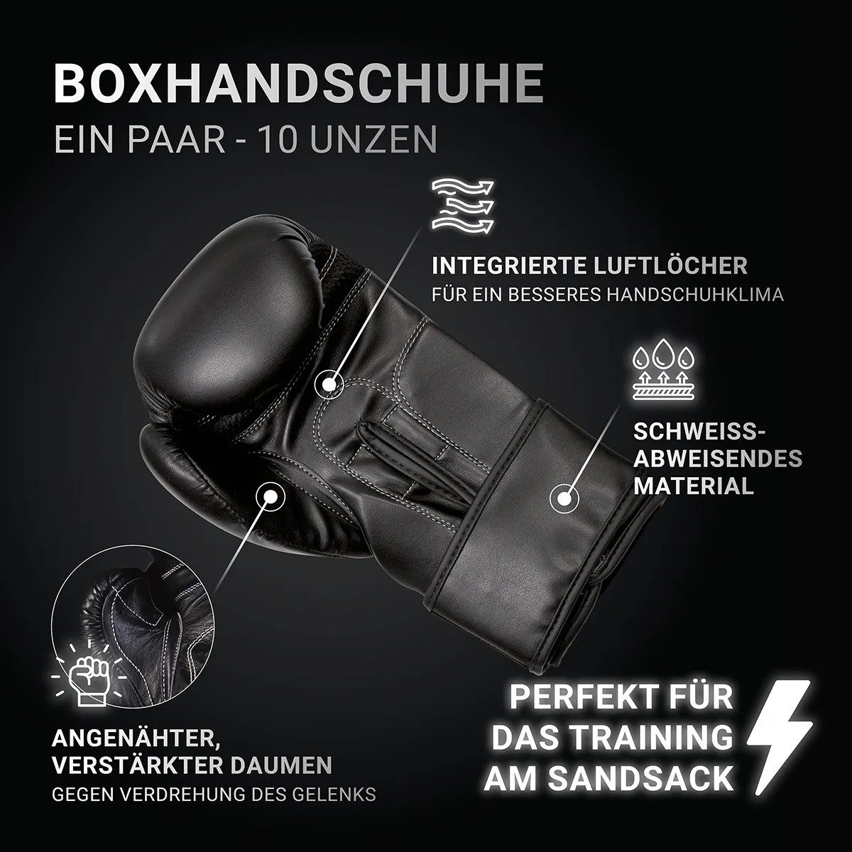 Hammer Boxsack Sparring (Set mit Boxhandschuhen)