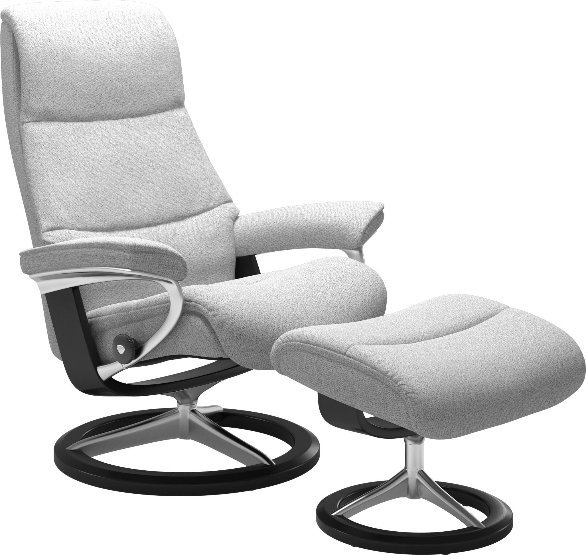 Stressless® Relaxsessel View (Set, Relaxsessel mit Hocker), mit Signature Base, Größe S,Gestell Schwarz