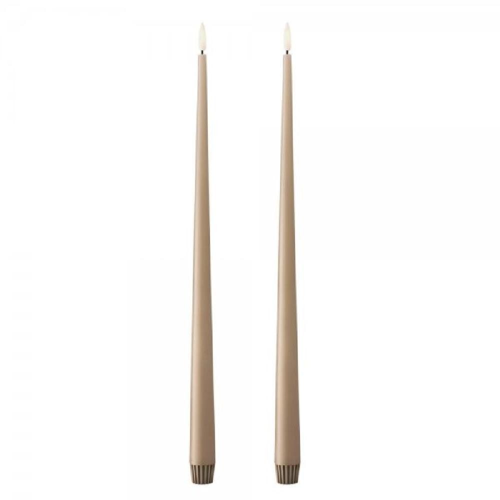 Tafelkerze LED Spitzkerze Taper Candle Nougat Note (40cm) (2-teilig)