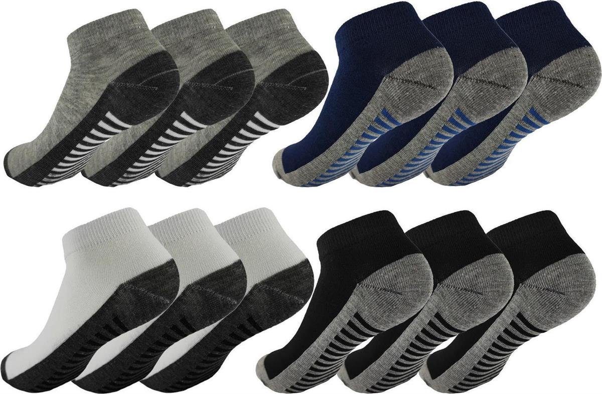 EloModa Freizeitsocken 12 Paar Kinder Sneaker Jungen & Mädchen Socken Baumwolle, Gr. 23-26 (12-Paar) 12 Paar, Mix3 | Socken