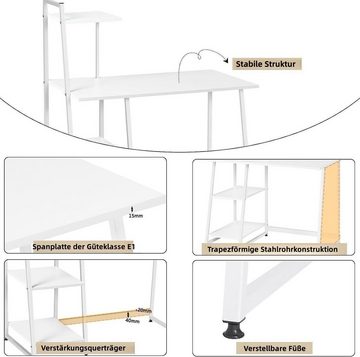 EUGAD Schreibtisch (1-St), mit 3 Regalen, aus Metall Holzwerkstoff Stauraum