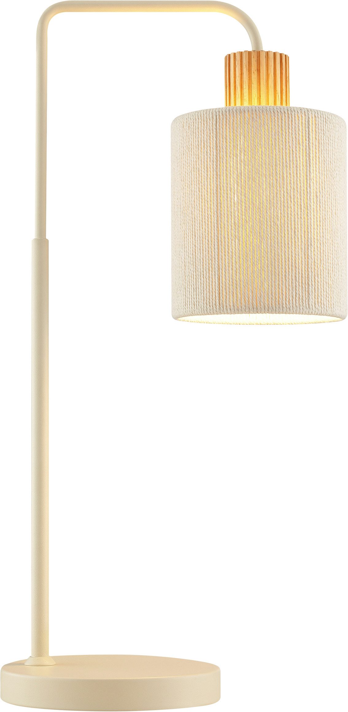 Brilliant Tischleuchte Arlo, ohne Leuchtmittel, E27 Fassung, 58 x 28 x 18 cm, Metall/Holz/Textil, beige