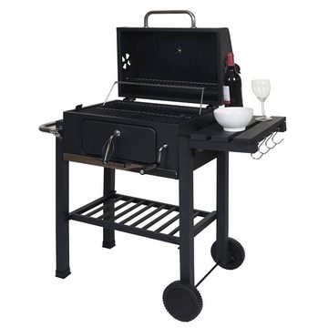 MCW Holzkohlegrill MCW-K93, Geteilter Grillrost, Mit Warmhalterost, Mit Handtuchhalter / Griff