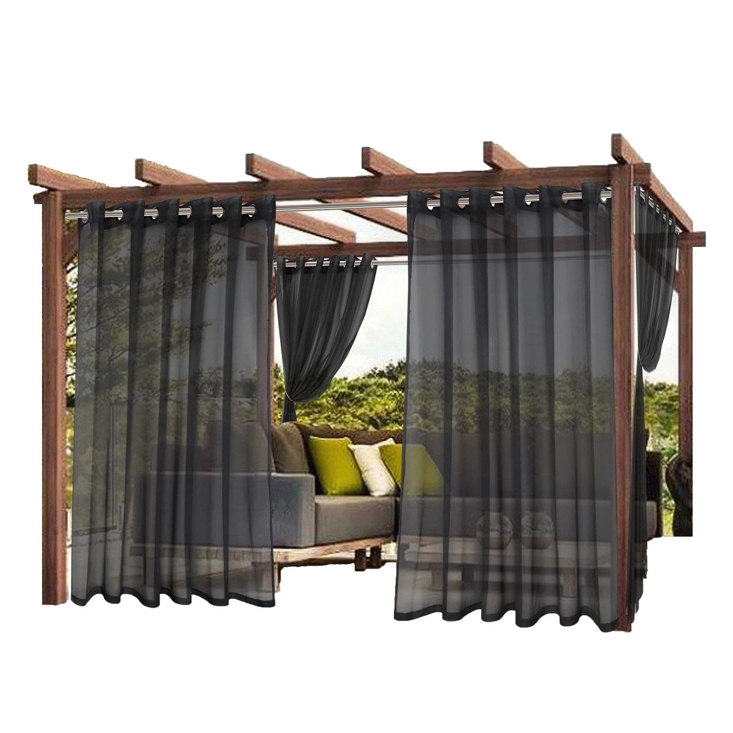 Kaket Outdoorgardine Wasserdichte Outdoor-Vorhänge, Transparente Gardinen günstig online kaufen