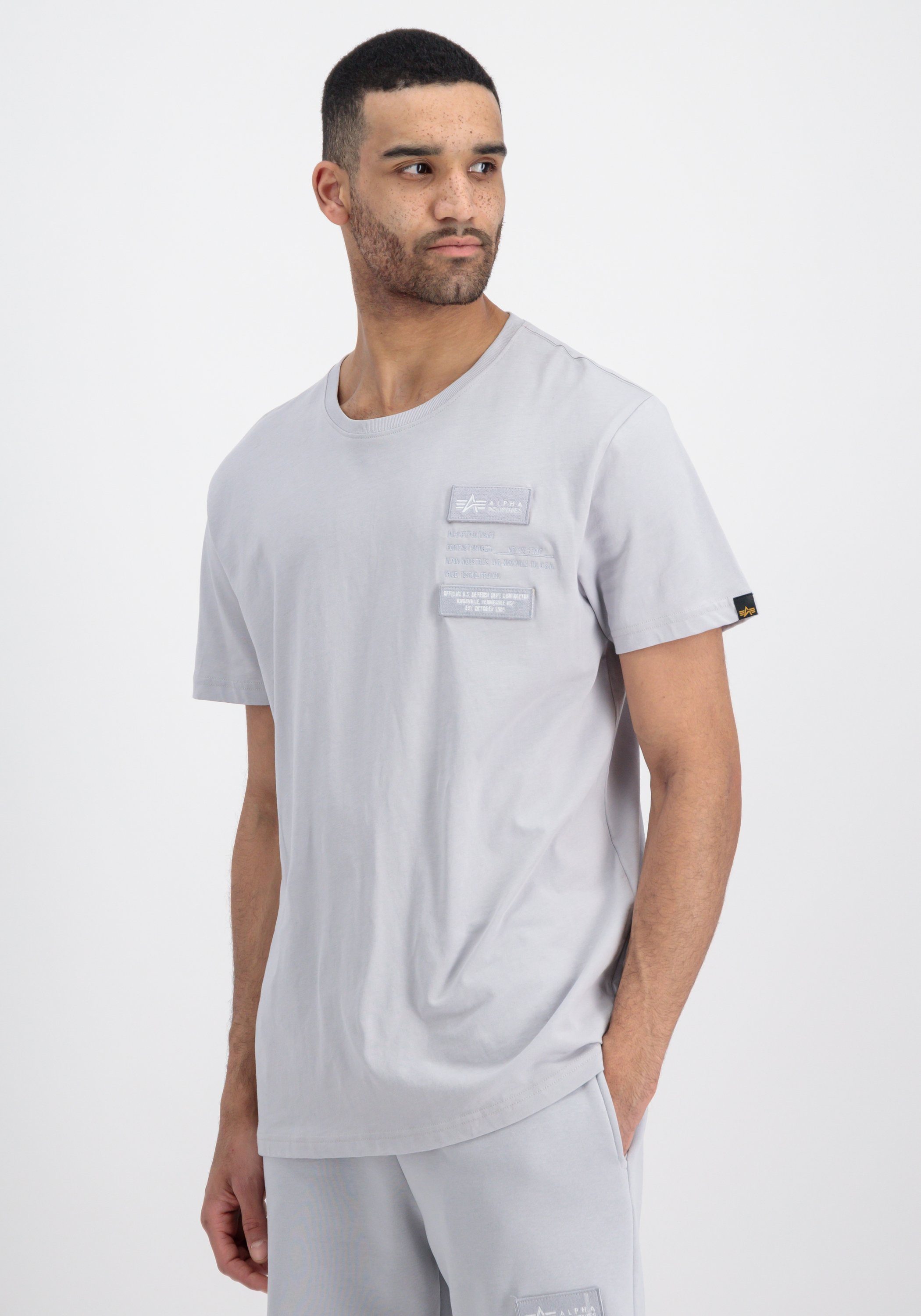 Alpha Industries T-Shirt Alpha Men Industries LF T-Shirts grey Patch - pastel T