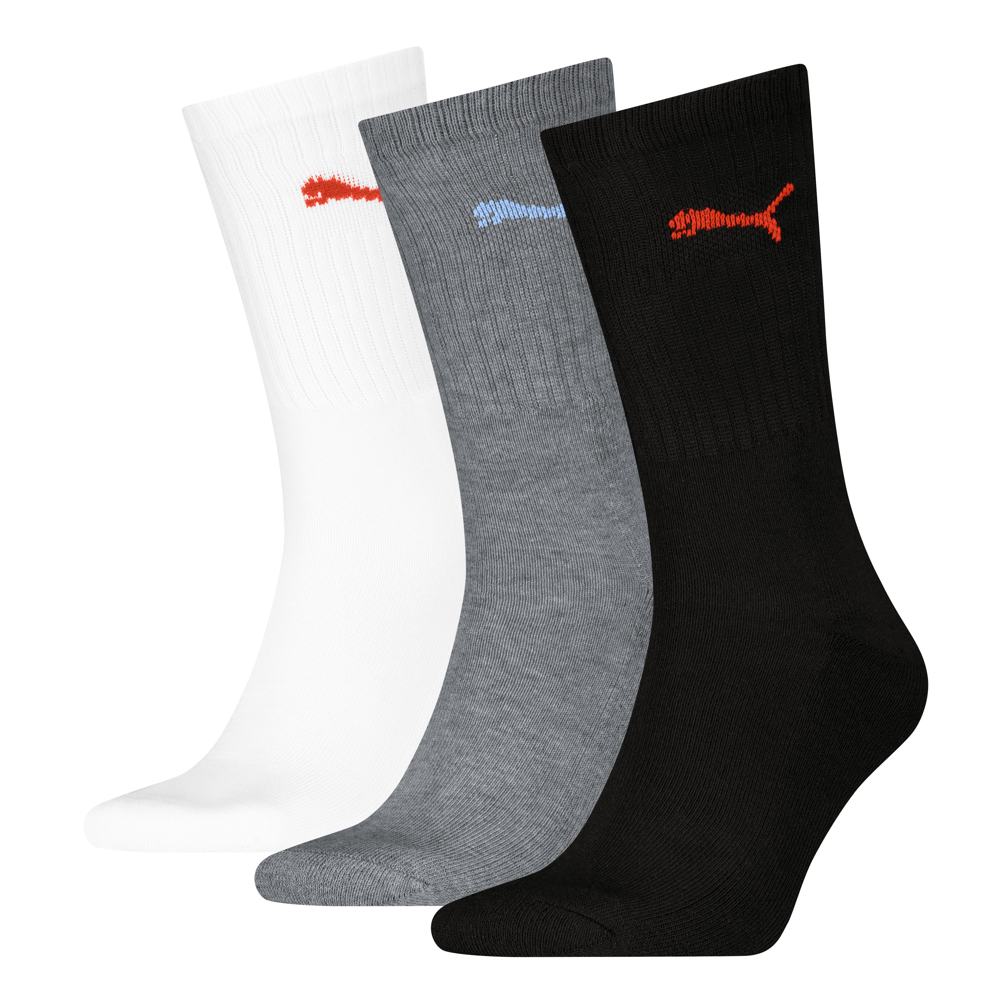 PUMA Socken PUMA UNISEX CREW SOCK 3P (3 Paar) mit farblichem Logo