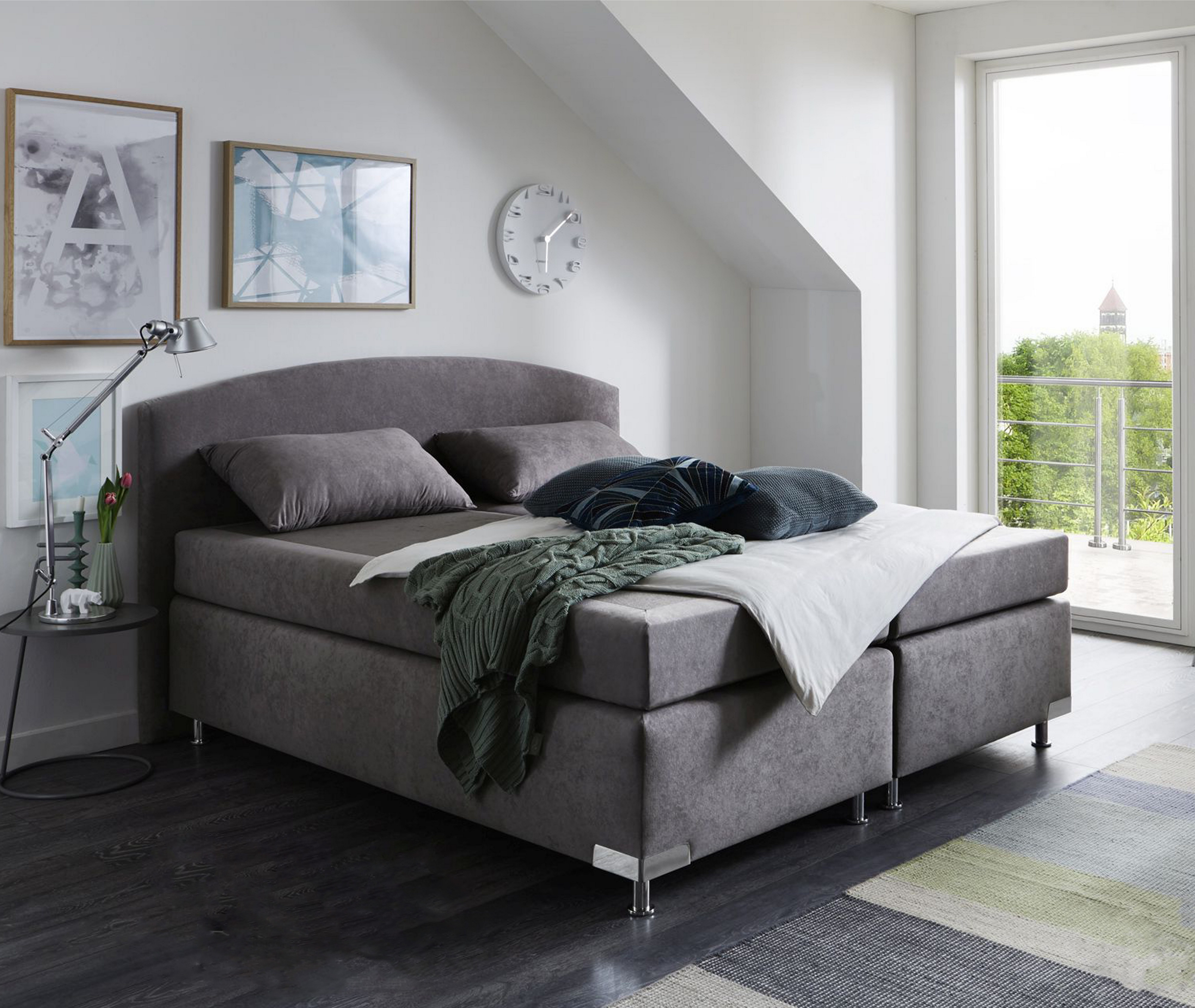 Westfalia Schlafkomfort Boxspringbett Amsterdam in den Breiten 160x200, 180x200cm & 200x200cm (Optional mit Topper)