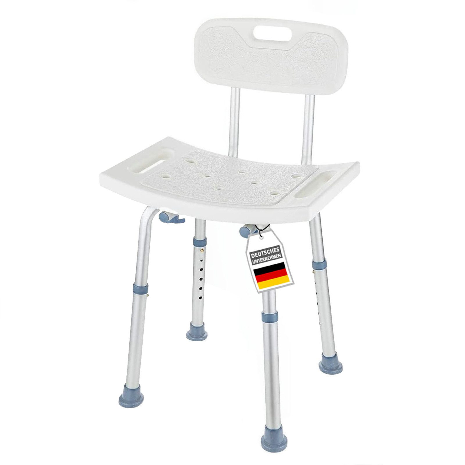 Karat Duschhocker Jonah, Rutschfester Badstuhl aus Aluminium, Maximale Belastbarkeit von 137 kg