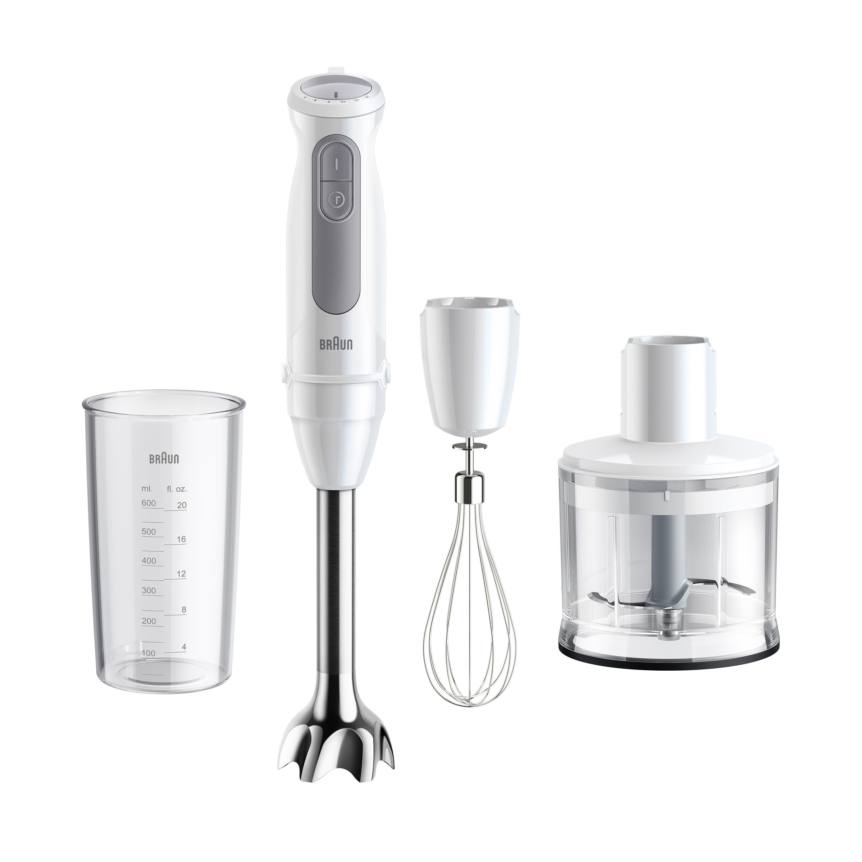 Braun Stabmixer MultiQuick 5 MQ 50236 M - 1000 W, 21 Geschwindigkeiten, Schneebesen, 1000 W, Spritzschutz, 500 ml Zerkleinerer, Mahlklinge, …