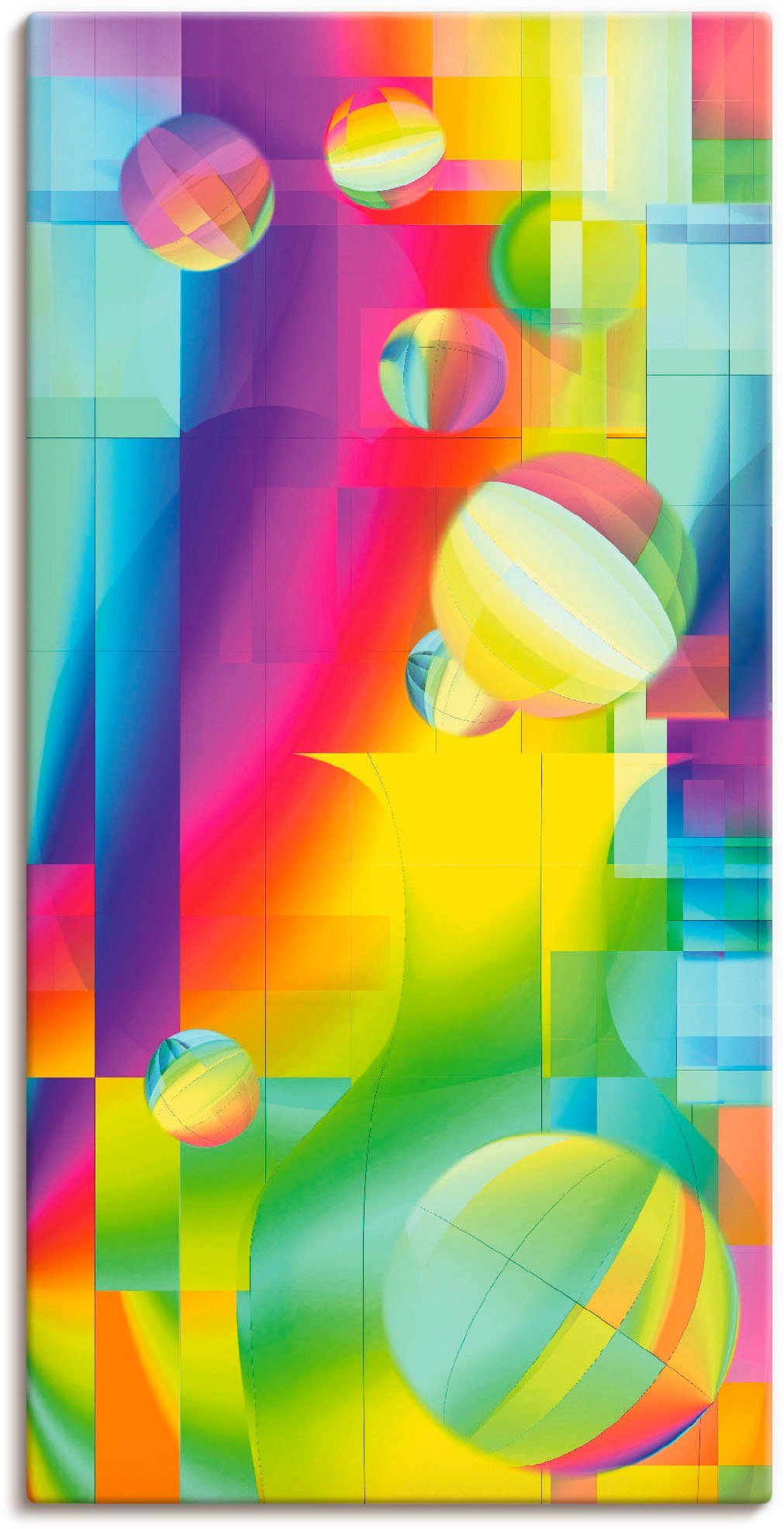 Artland Wandbild Farbige Freude, Muster (1 St), als Leinwandbild,  Wandaufkleber oder Poster in versch. Größen