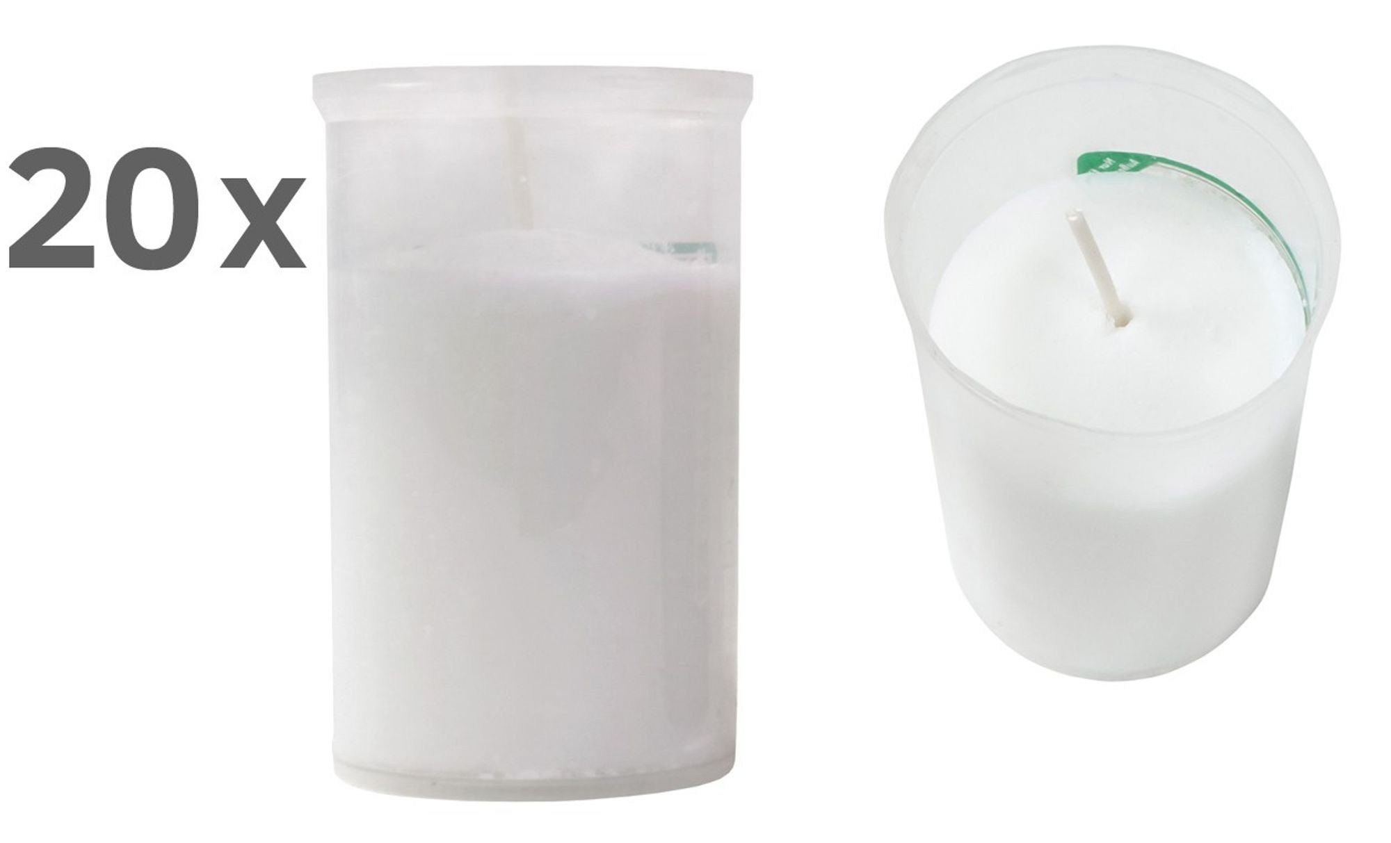 Malmö Grabkerze 20x Grabkerzen weiß Tagebrenner Grablicht Trauerkerze Grableuchte